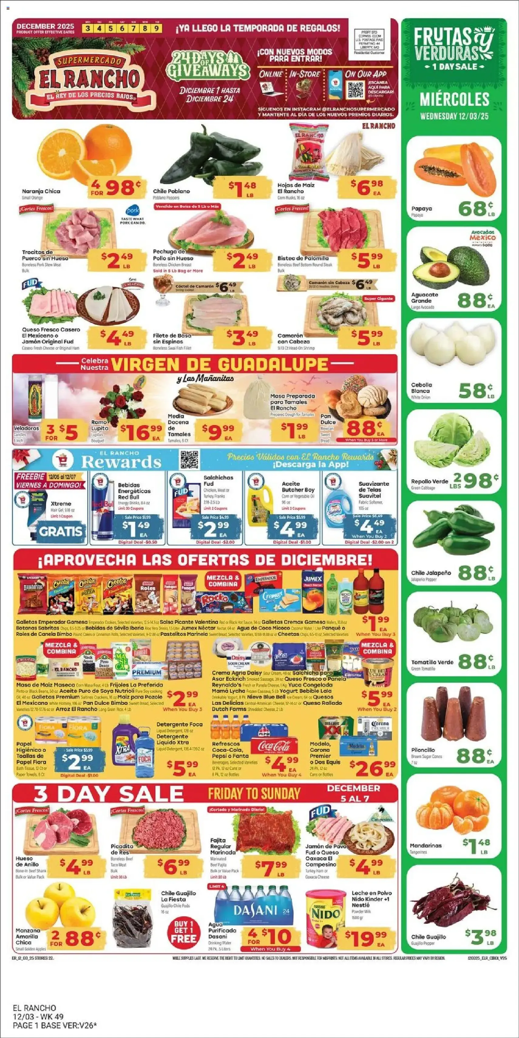 El Rancho Weekly Ad - valid flyer from 12/03/2025, page 1 of 4