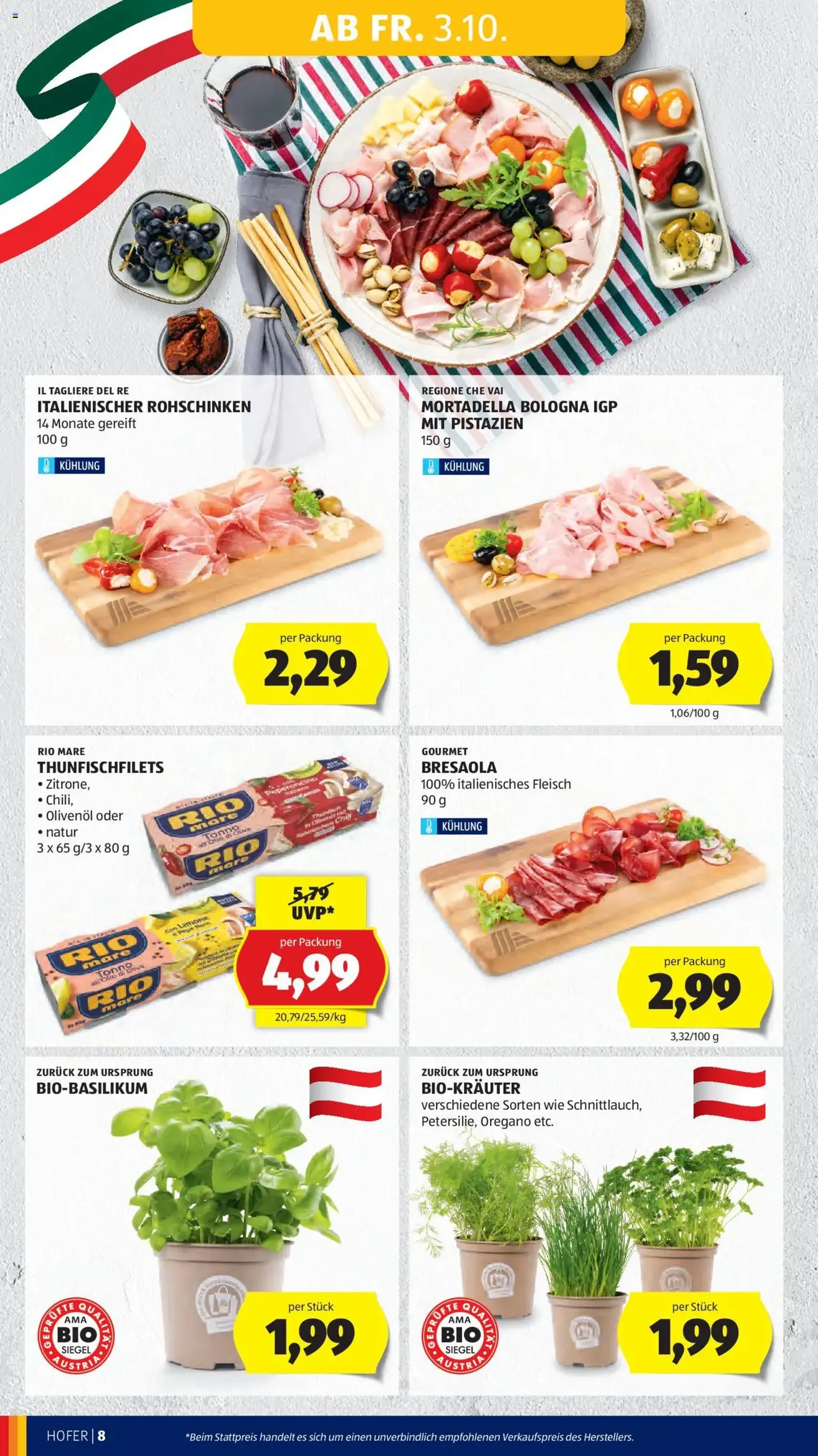 Hofer Flugblatt - Gültiger Prospekt ab 03.10.2025, Seite 10 von insgesamt 45