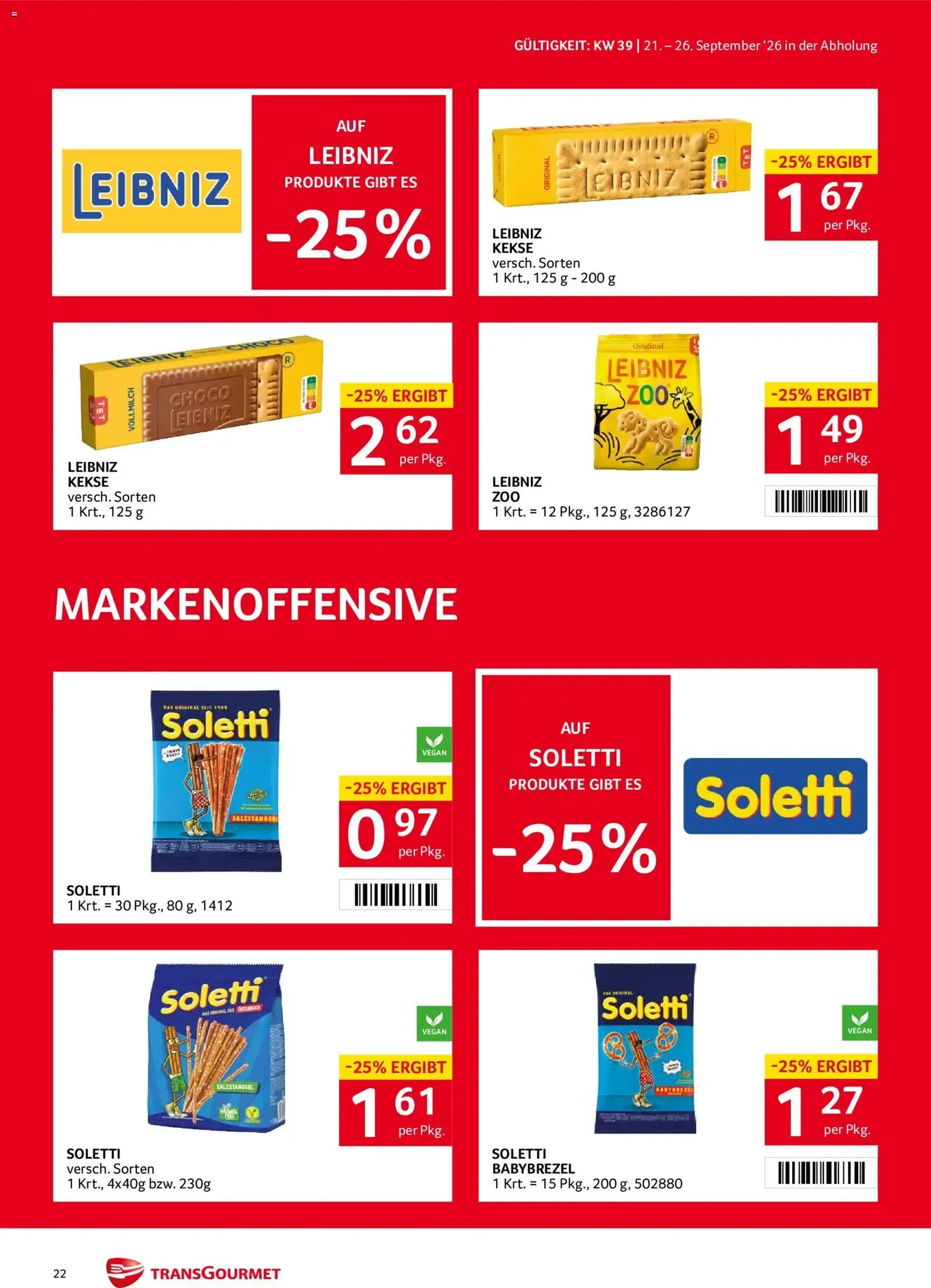 Transgourmet Flugblatt - Gültiger Prospekt ab 20.09.2026, Seite 20 von insgesamt 38