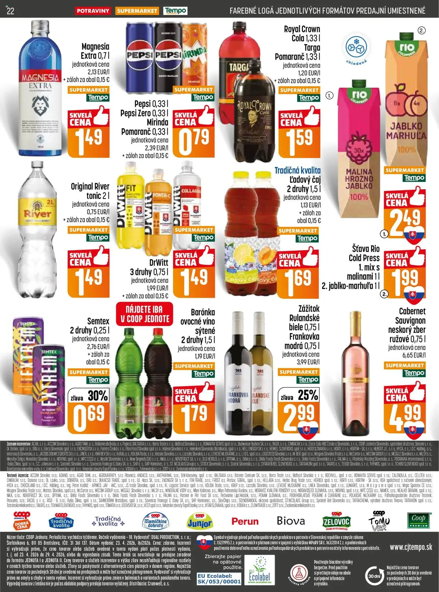 COOP Jednota leták - platný leták od 23.04.2026 strana 22 z 28