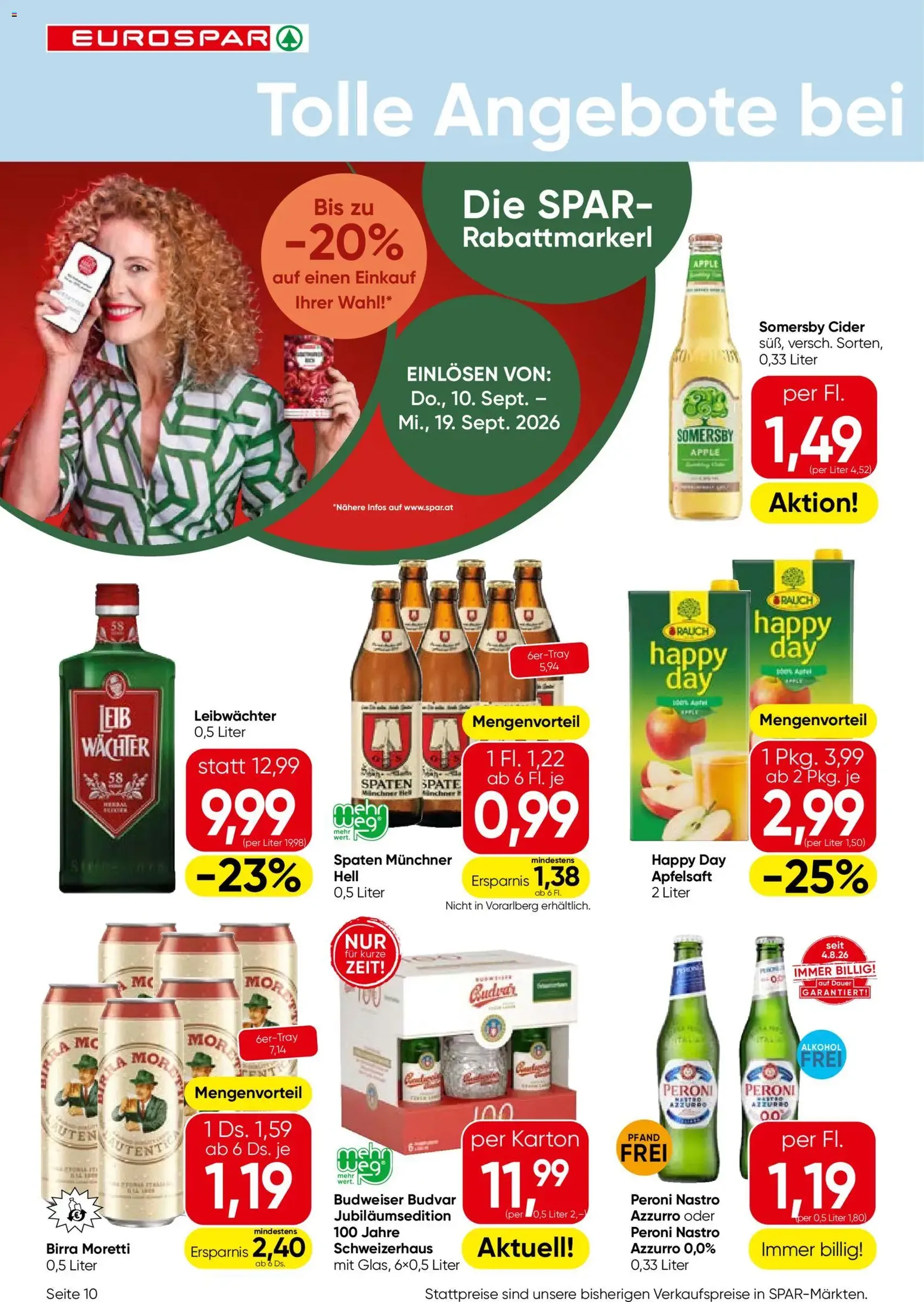 Eurospar Flugblatt - Gültiger Prospekt ab 10.09.2026, Seite 10 von insgesamt 16