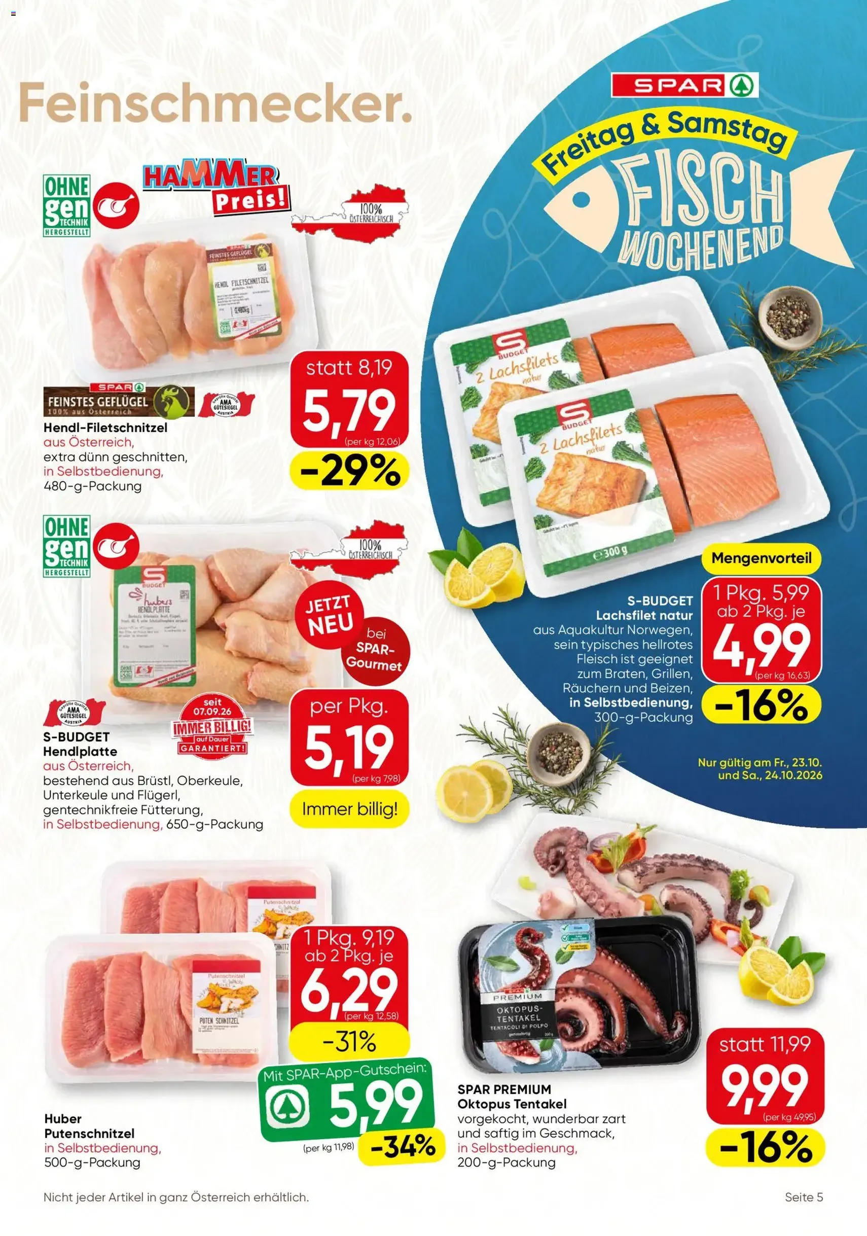SPAR Gourmet Flugblatt - Gültiger Prospekt ab 22.10.2026, Seite 5 von insgesamt 12