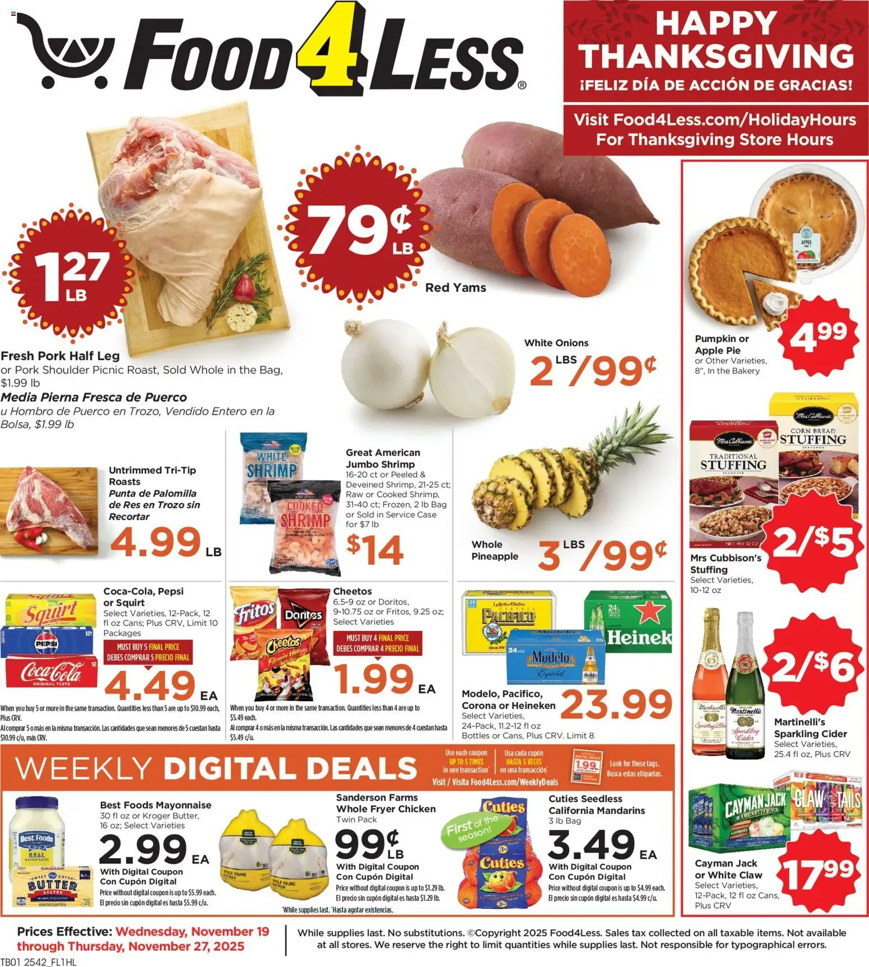 Food 4 Less Weekly Ad - valid flyer from 11/19/2025, page 1 of 9
