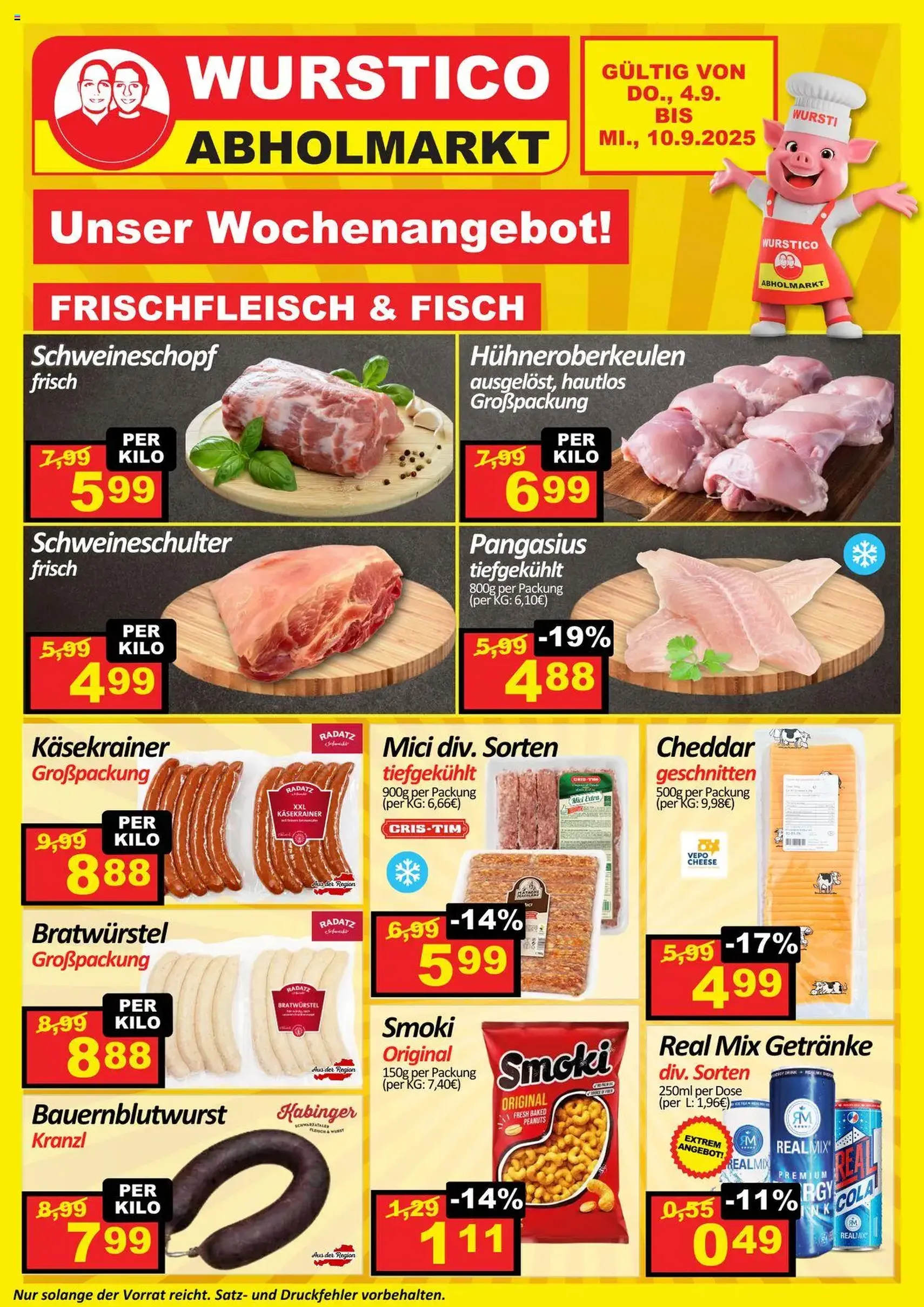 Wurstico Abholmarkt Flugblatt - Gültiger Prospekt ab 04.09.2025, Seite 1 von insgesamt 3