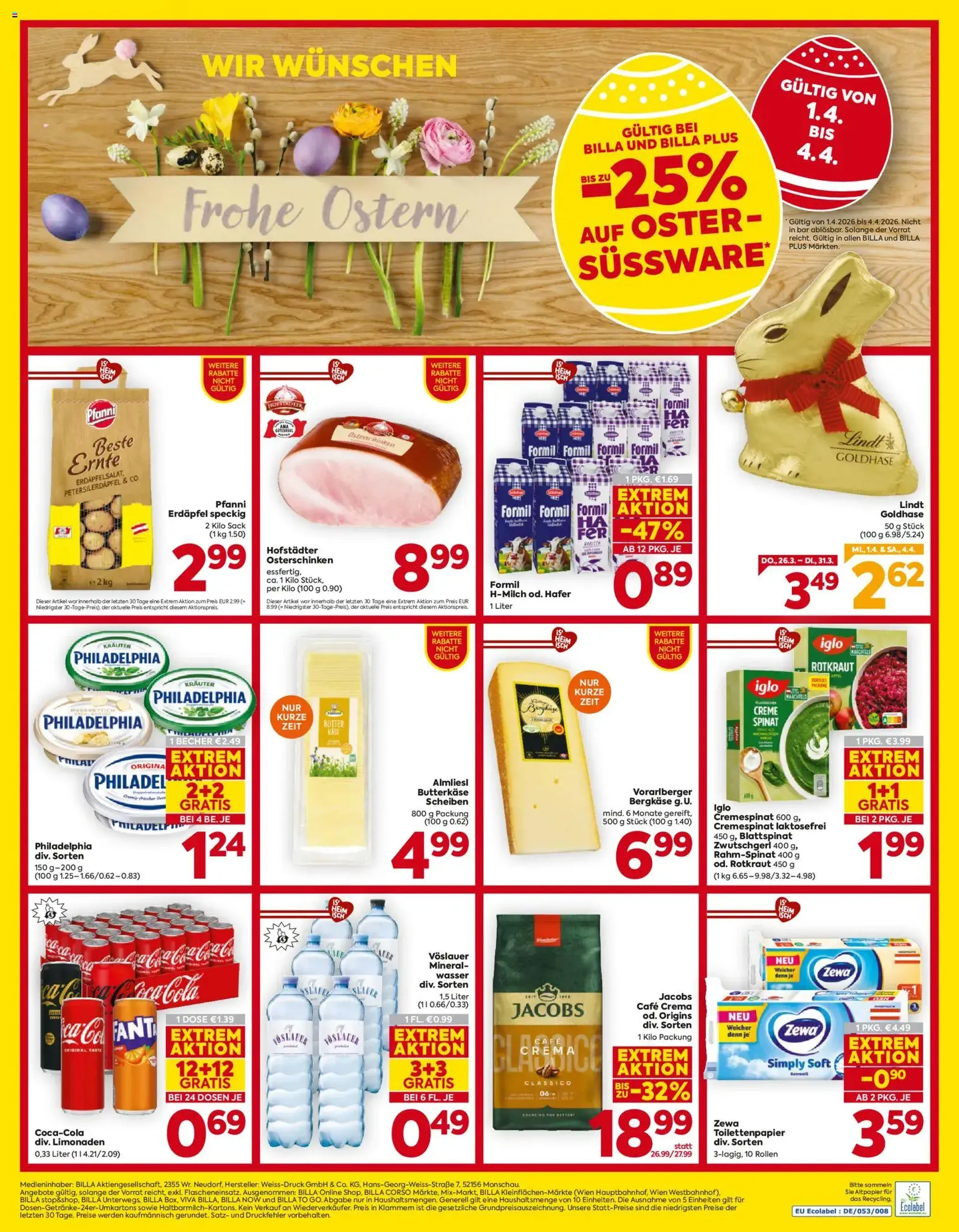 Billa - Flugblatt - Gültiger Prospekt ab 26.03.2026, Seite 20 von insgesamt 20