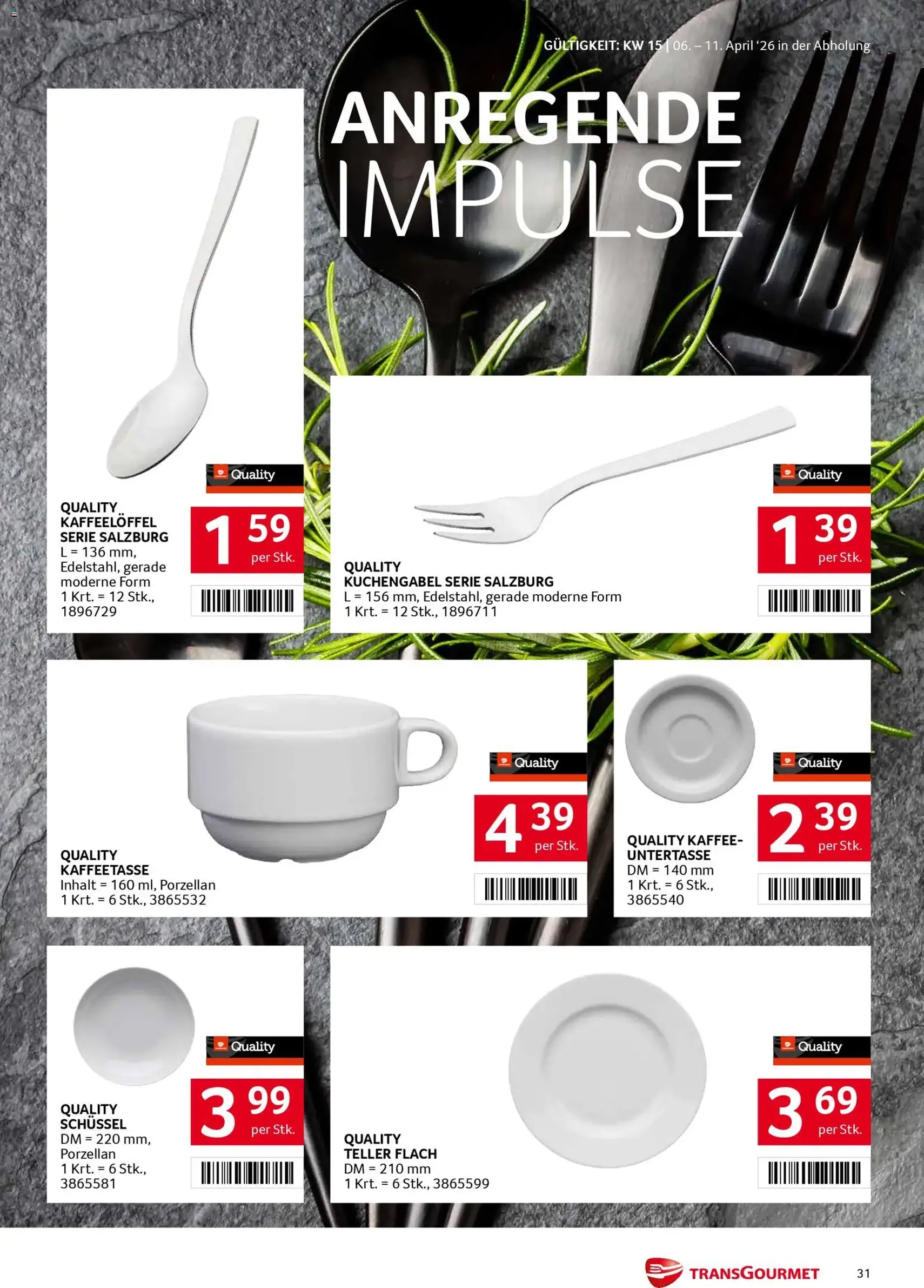 Transgourmet Flugblatt - Gültiger Prospekt ab 06.04.2026, Seite 31 von insgesamt 32