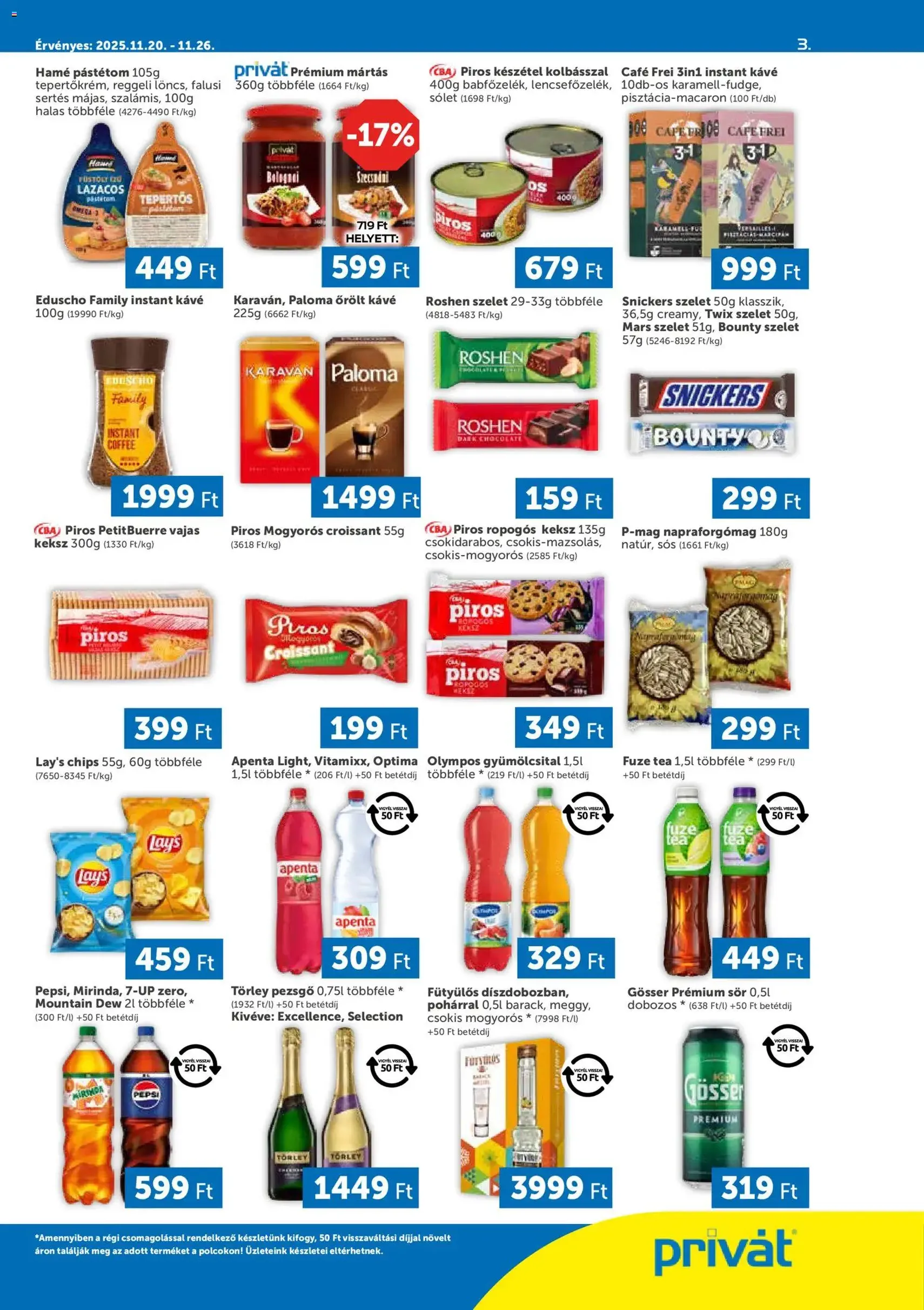 PRIVÁT Akciós újság - 2025.11.20. érvényes szórólap 3 oldal 4 oldalból