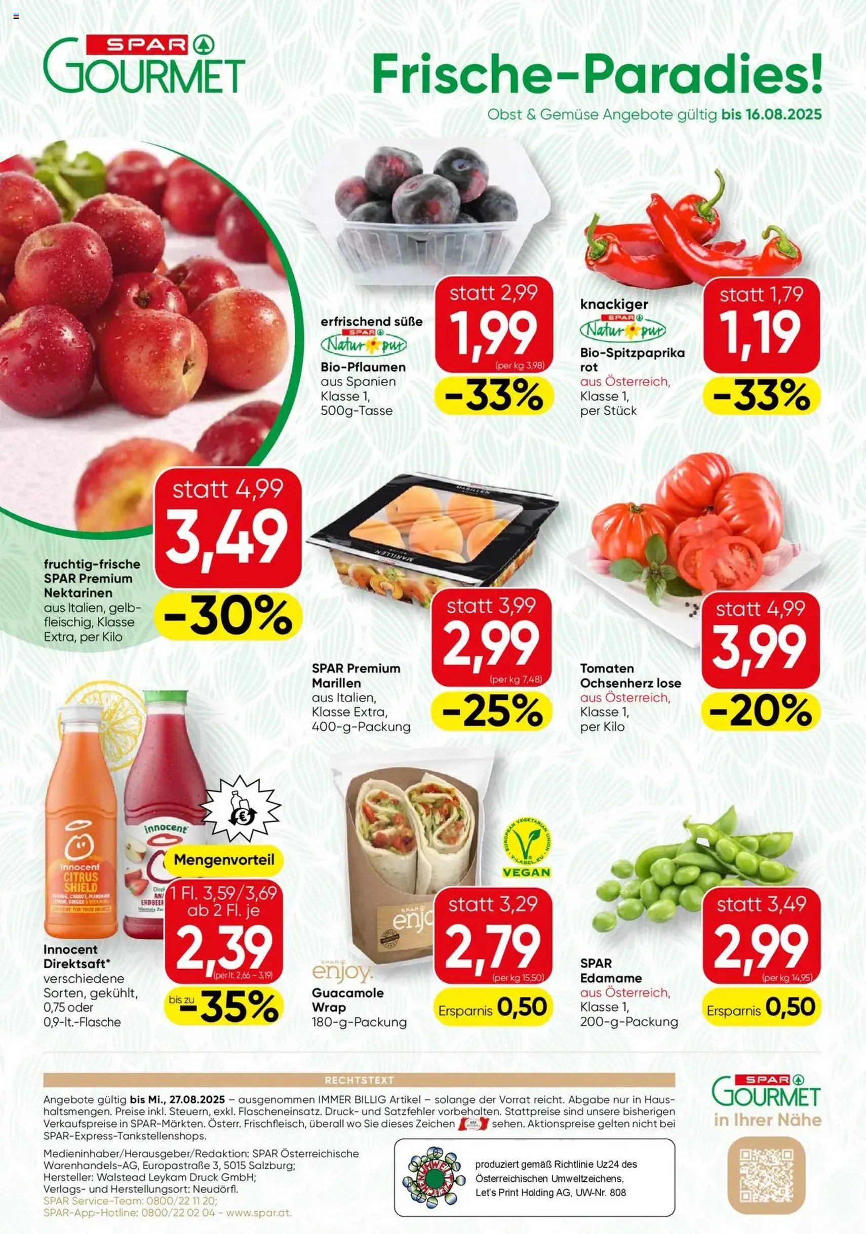 SPAR Gourmet Flugblatt Wien - Gültiger Prospekt ab 14.08.2025, Seite 12 von insgesamt 12