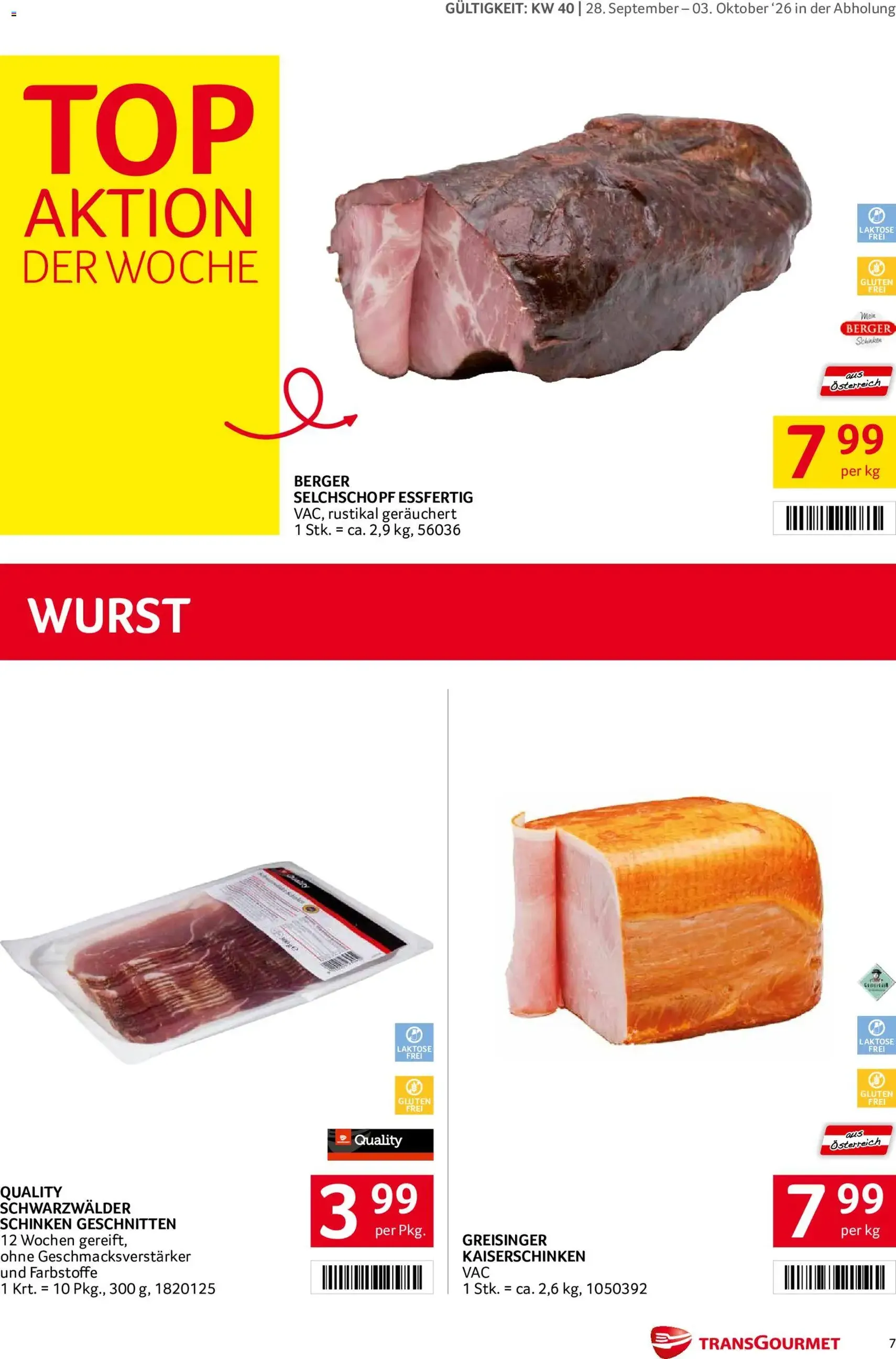 Transgourmet Flugblatt - Gültiger Prospekt ab 28.09.2026, Seite 7 von insgesamt 28
