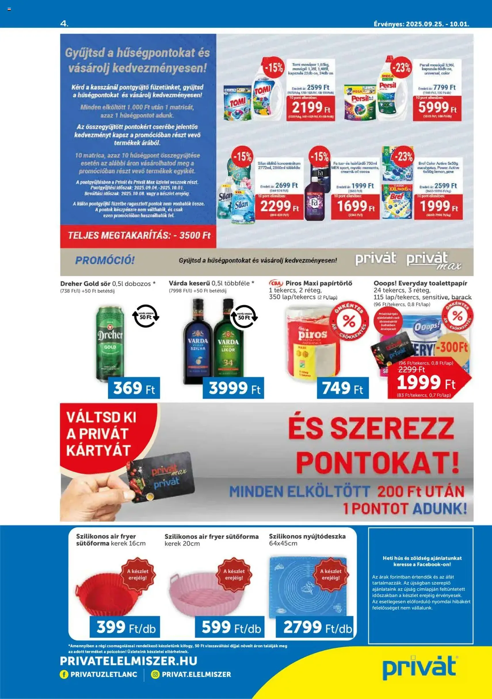 PRIVÁT Akciós újság - 2025.09.25. érvényes szórólap 4 oldal 4 oldalból