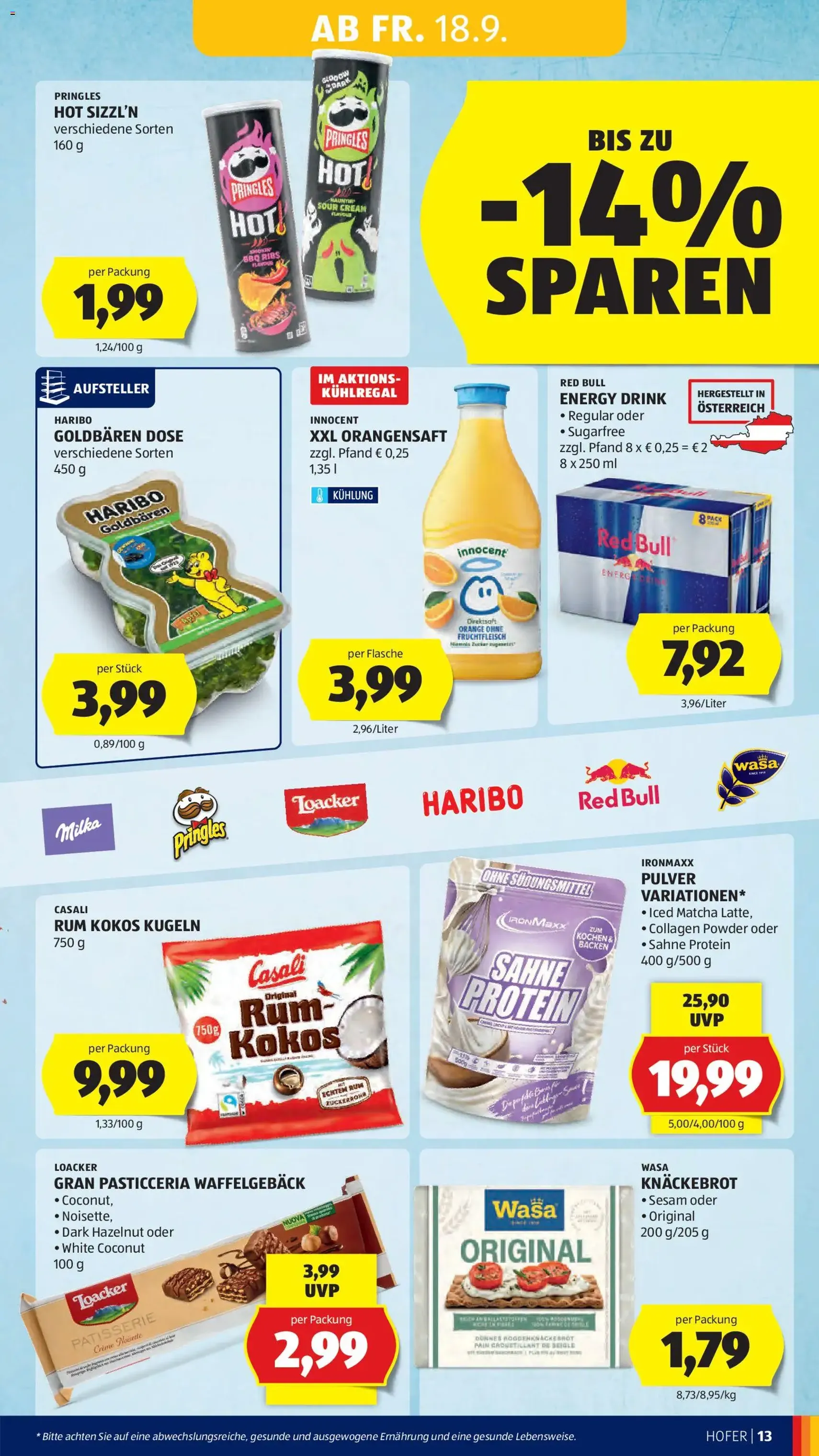 Hofer Flugblatt - Gültiger Prospekt ab 18.09.2026, Seite 17 von insgesamt 48