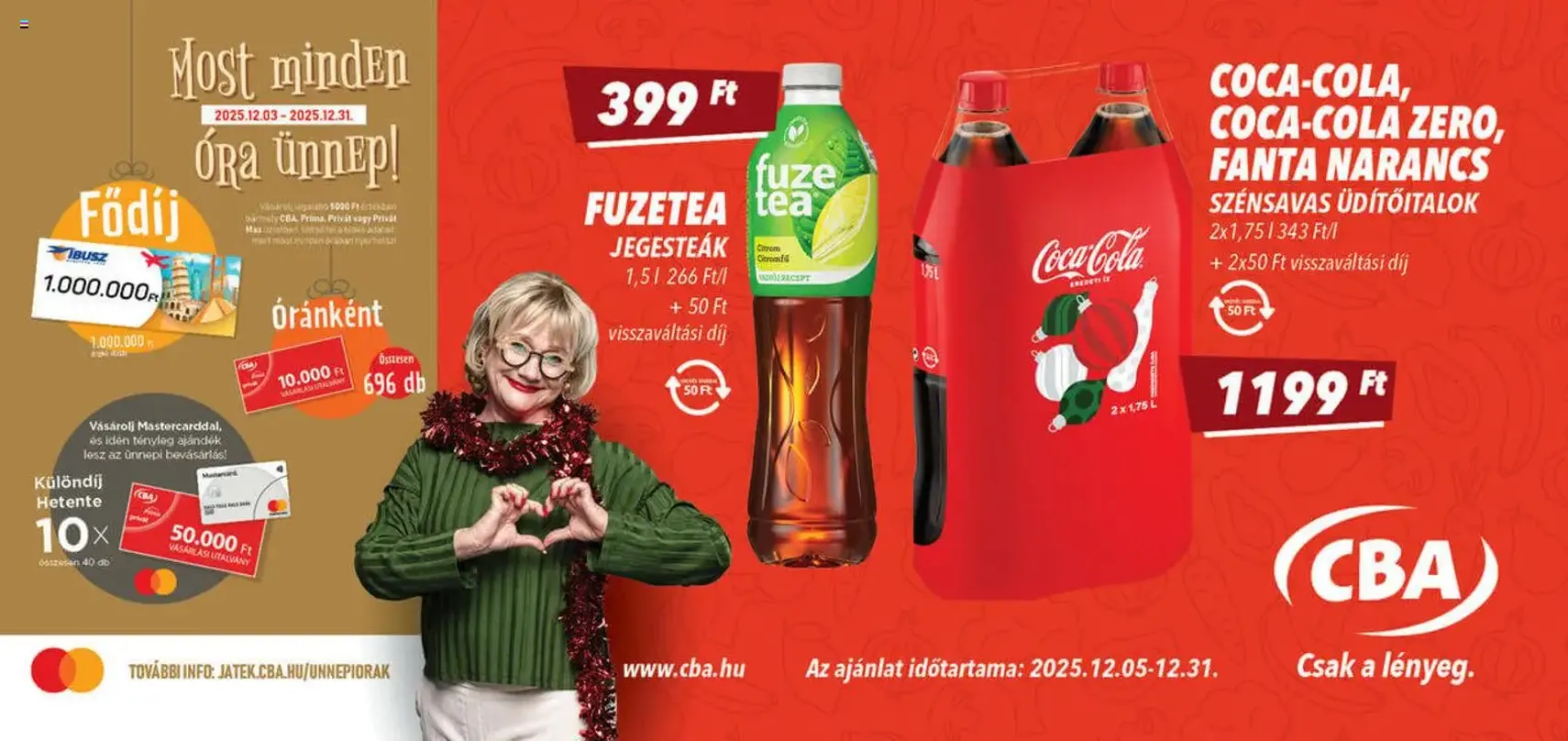 CBA - Óriásplakátok - 2025.12.05. érvényes szórólap 1 oldal 5 oldalból