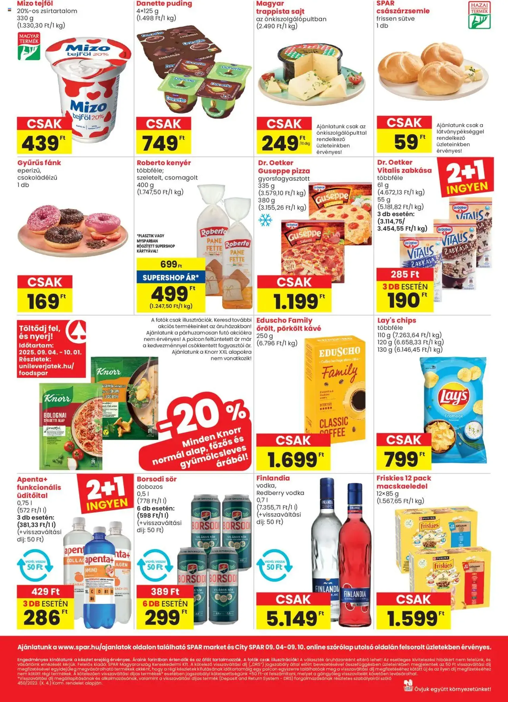 Spar Market Akciós újság - 2025.09.04. érvényes szórólap 2 oldal 3 oldalból