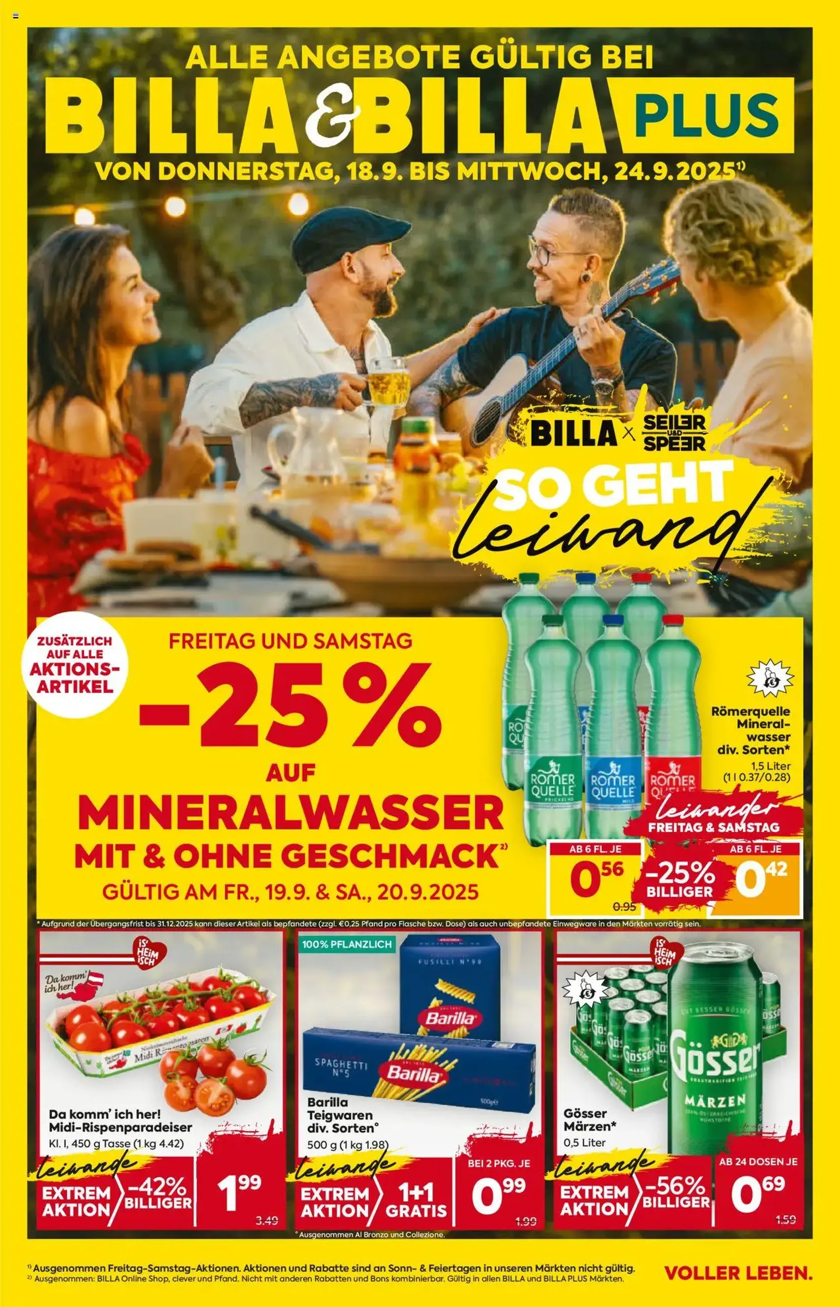 Billa Flugblatt - Gültiger Prospekt ab 18.09.2025, Seite 1 von insgesamt 20 Billa Flugblatt - Gültiger Prospekt ab 18.09.2025, Seite 1 von insgesamt 20