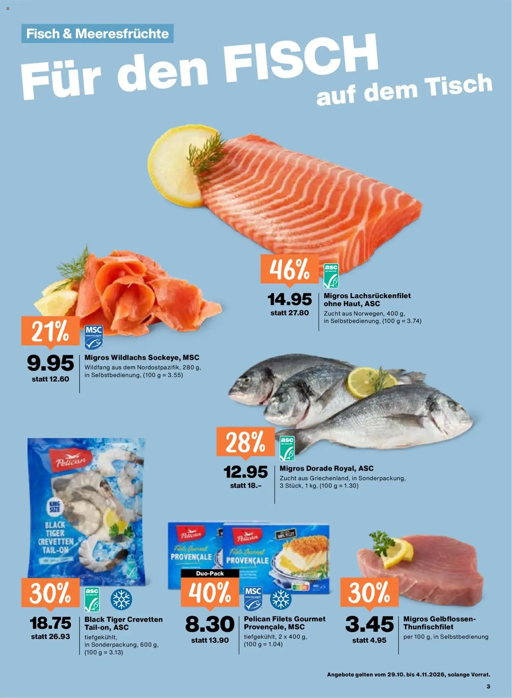 Migros aktionen - Gültiger Prospekt ab 29.10.2026, Seite 3 von insgesamt 24