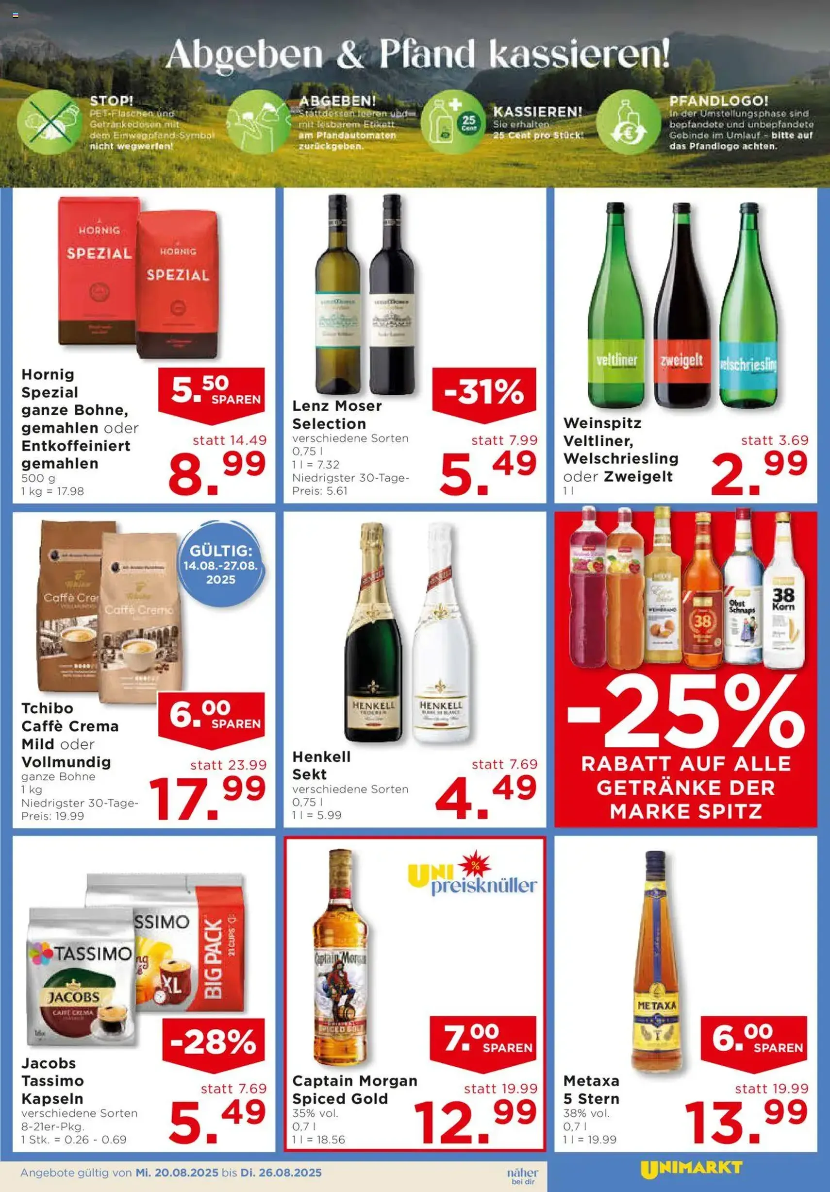 Unimarkt Flugblatt - Gültiger Prospekt ab 20.08.2025, Seite 13 von insgesamt 16 Unimarkt Flugblatt - Gültiger Prospekt ab 20.08.2025, Seite 13 von insgesamt 16