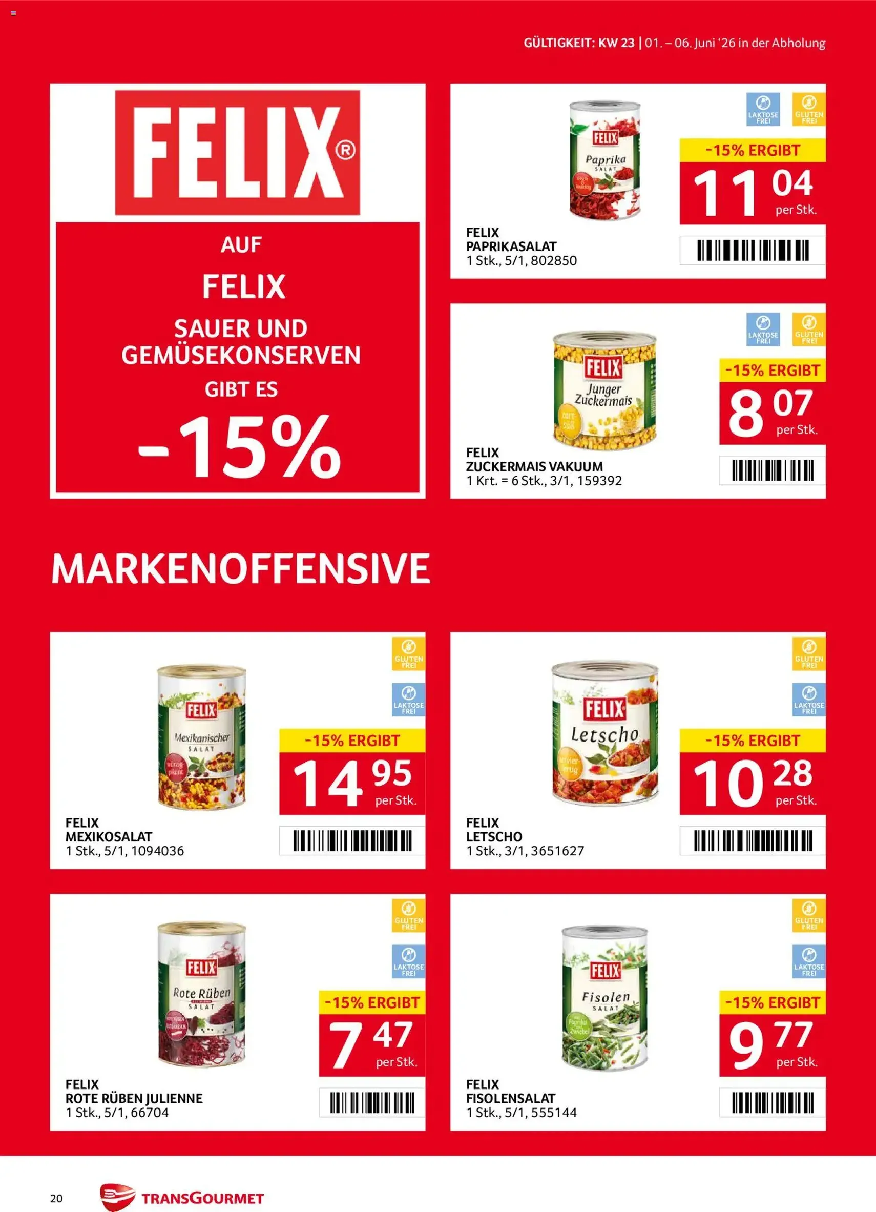 Transgourmet Flugblatt - Gültiger Prospekt ab 01.06.2026, Seite 20 von insgesamt 36