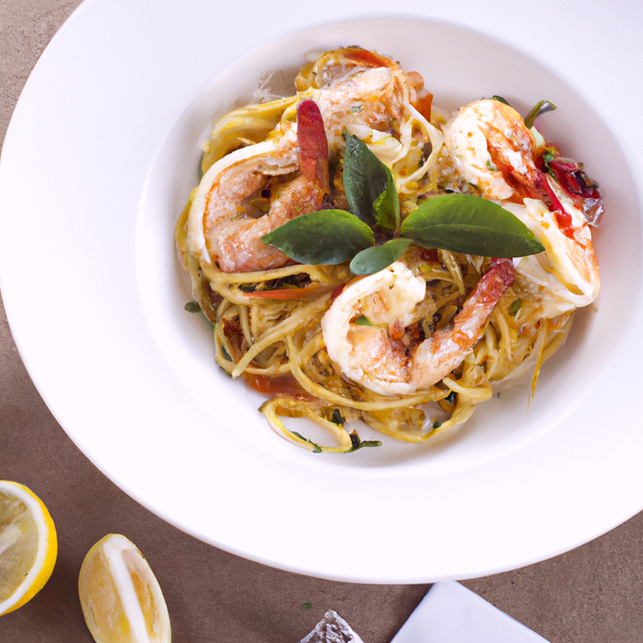 Simple Creamy Garlic Prawn Pasta