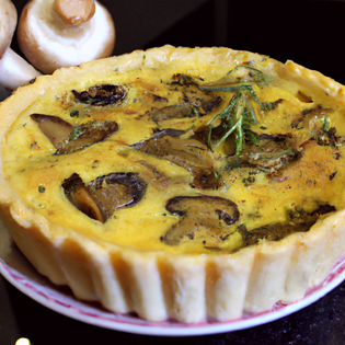 Recipe preview Simple Classic Creamy Mushroom Pastry Quiche