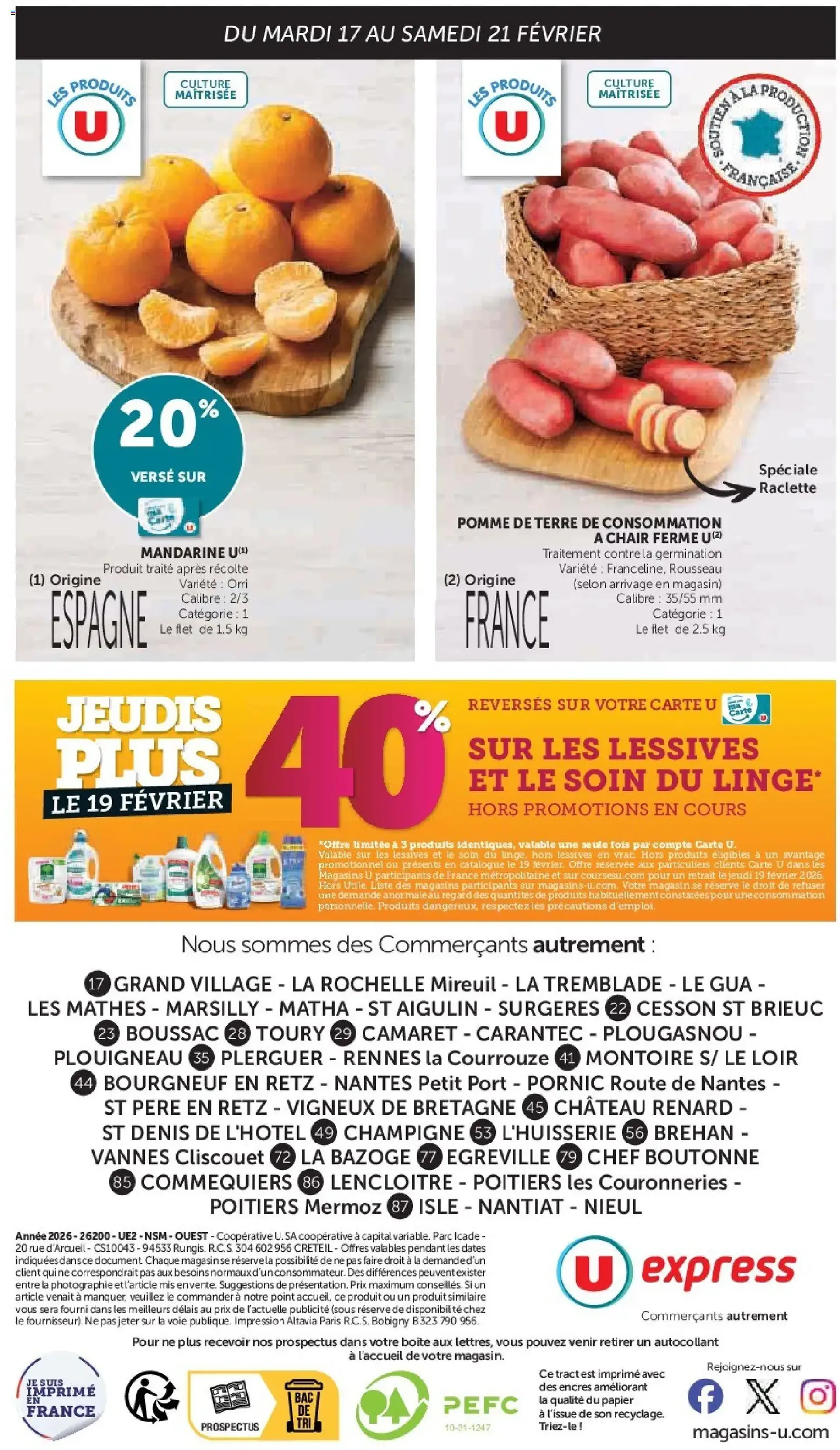U Express Prospectus - brochure valable à partir du 17/02/2026, page 18 sur 18