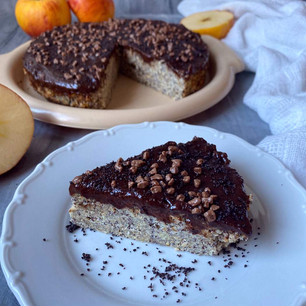 Torta di mele e papavero con farro