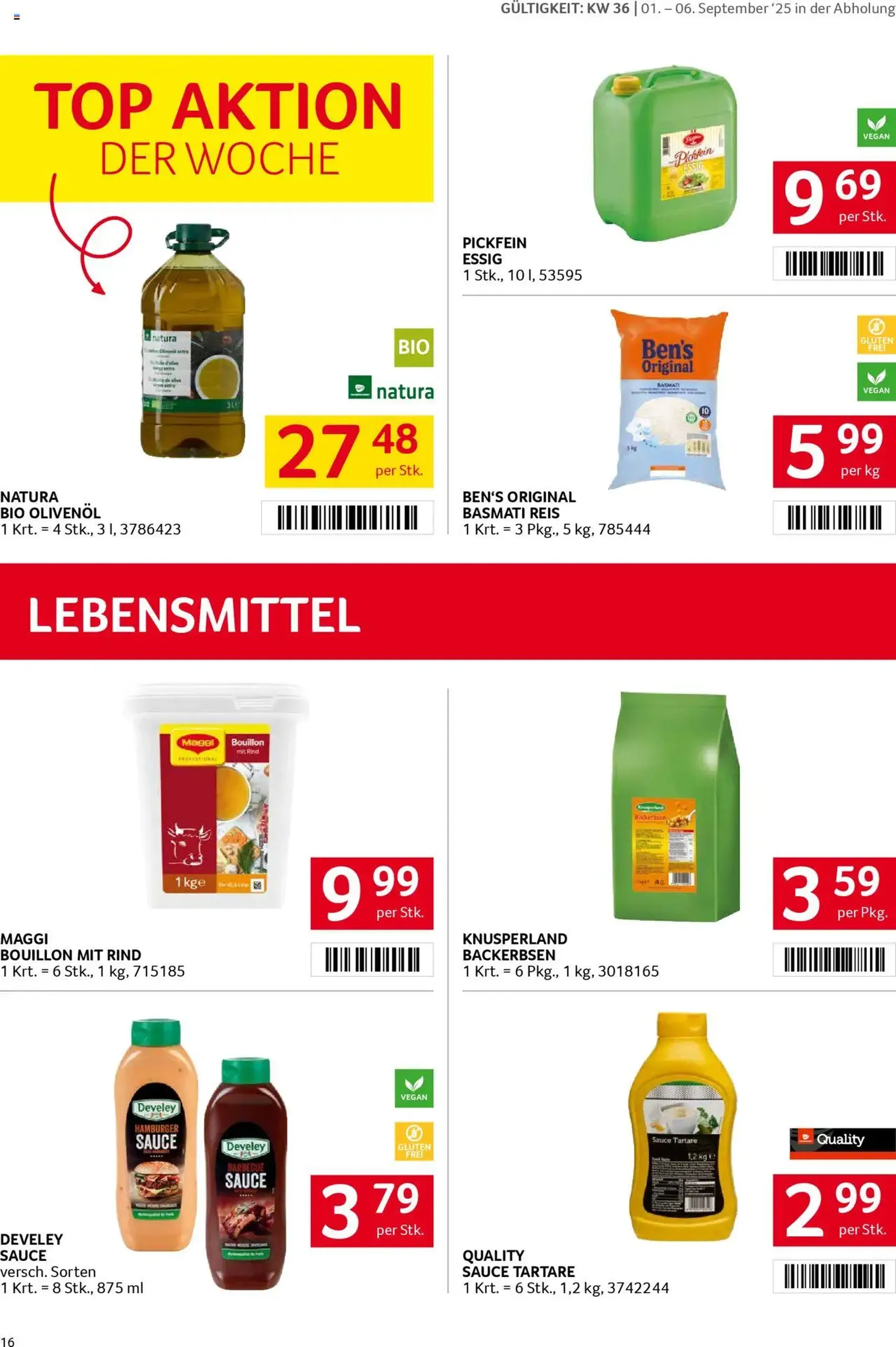 Transgourmet Flugblatt - Gültiger Prospekt ab 31.08.2025, Seite 16 von insgesamt 32 Transgourmet Flugblatt - Gültiger Prospekt ab 31.08.2025, Seite 16 von insgesamt 32