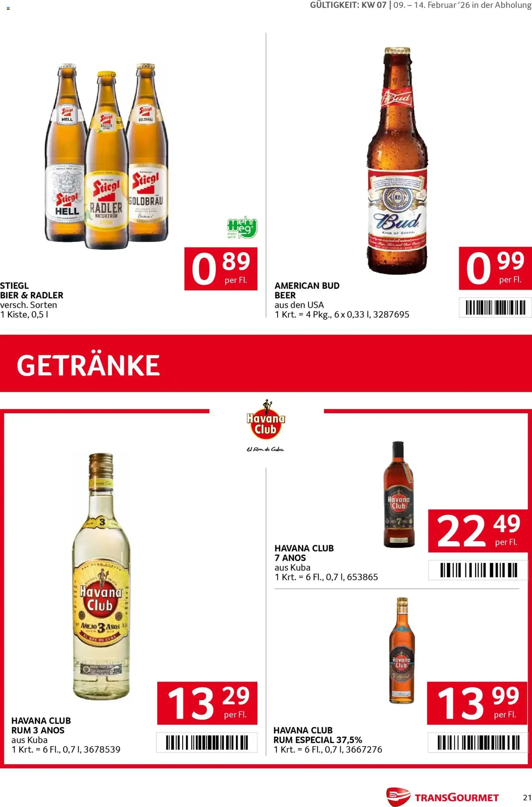 Transgourmet Flugblatt - Gültiger Prospekt ab 09.02.2026, Seite 21 von insgesamt 32