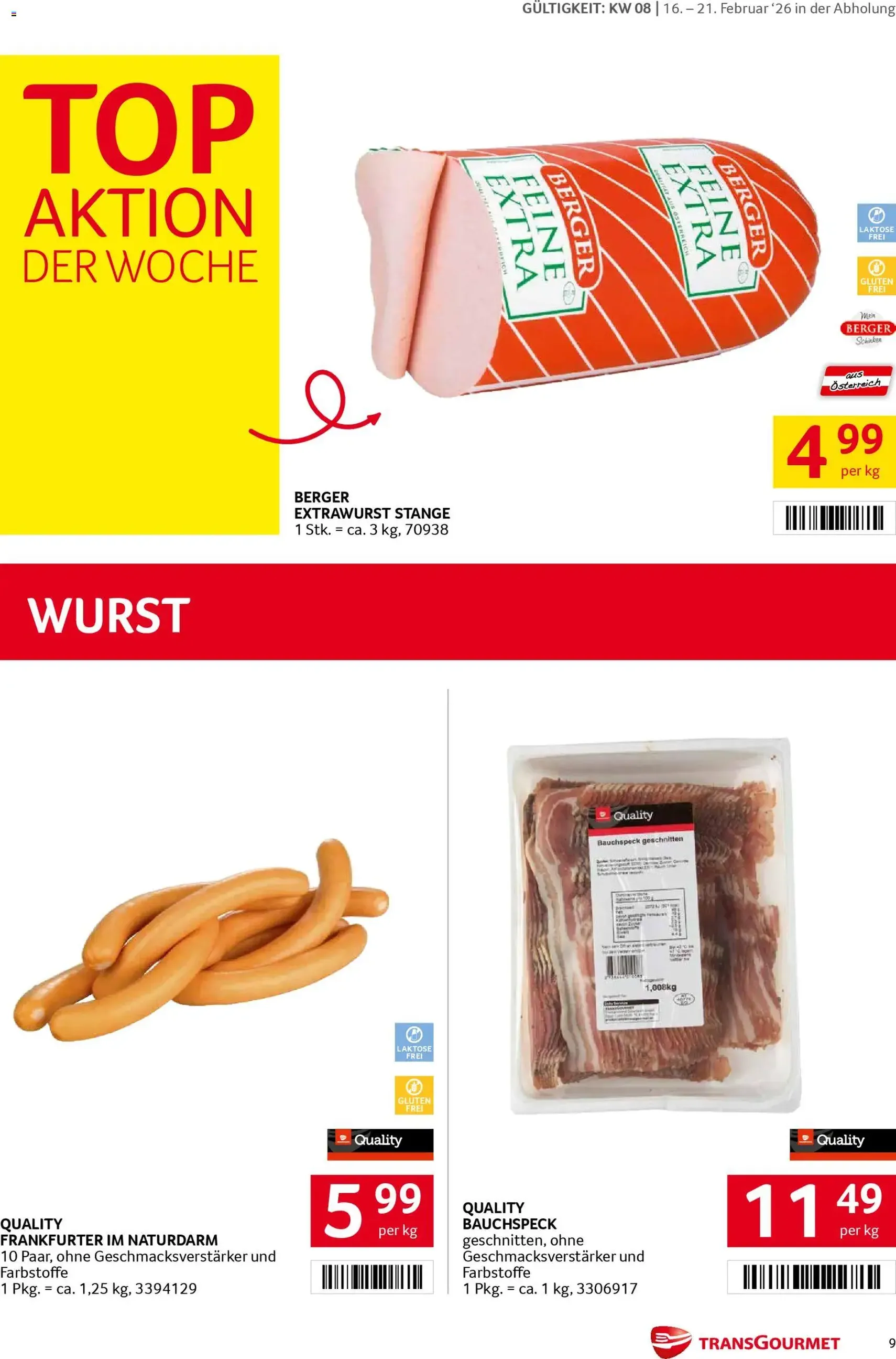 Transgourmet Flugblatt - Gültiger Prospekt ab 16.02.2026, Seite 9 von insgesamt 28