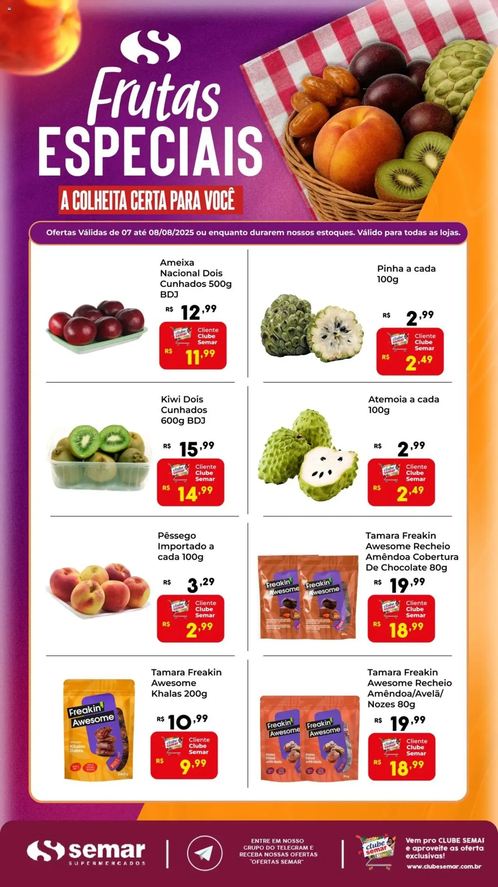 Semar Supermercado - Ofertas Frutas Especiais - folheto válido a partir de 07/08/2025 página 1 de 1