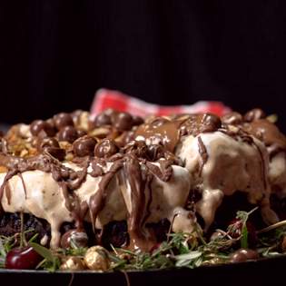 Recipe preview How to make a Christmas ice cream cake?