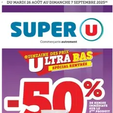 Super U catalogue - Prévisualisation du catalogue valable à partir du 26/08/2025