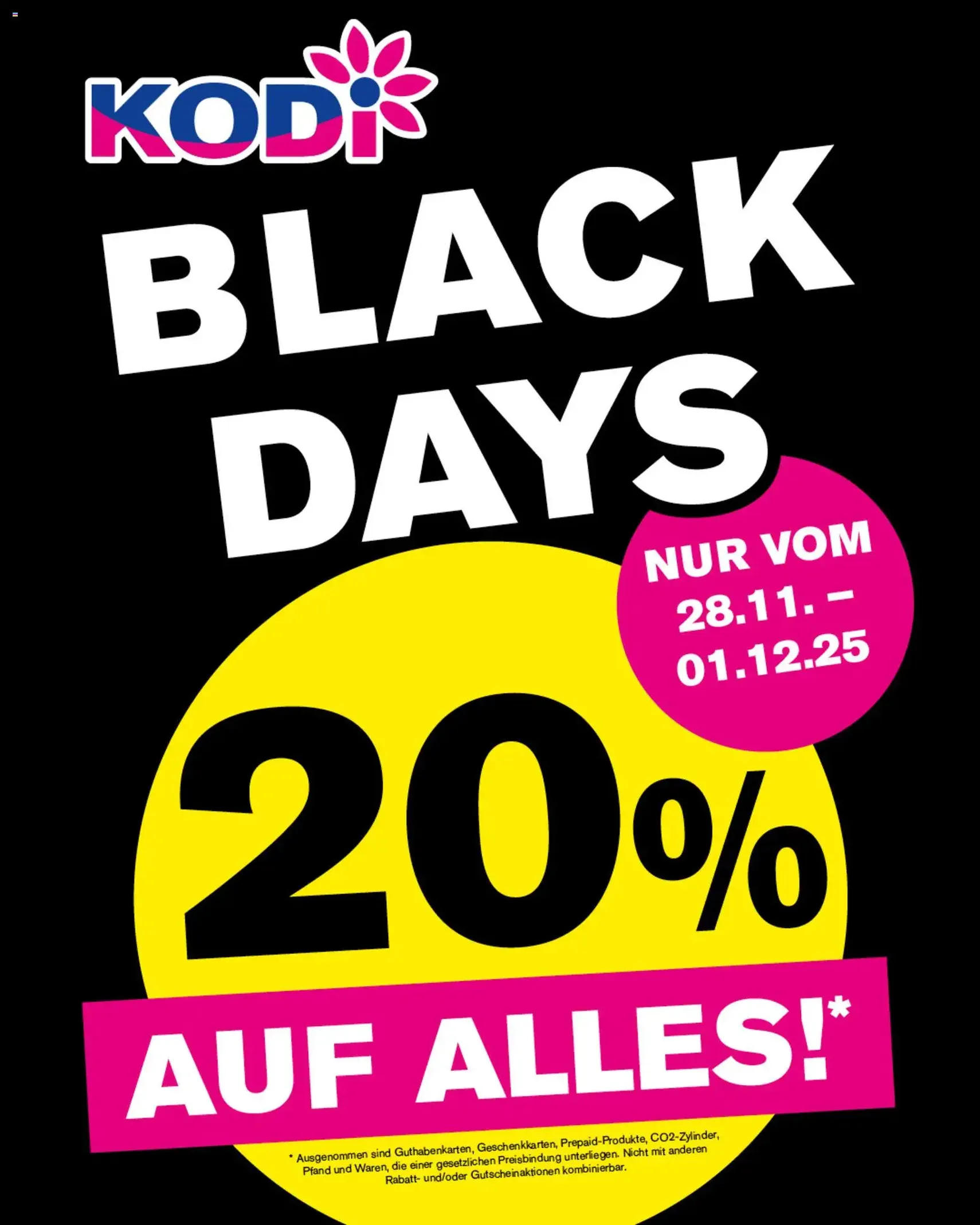 KODi - Black Friday - Gültiger Prospekt ab 28.11.2025, Seite 1 von insgesamt 1