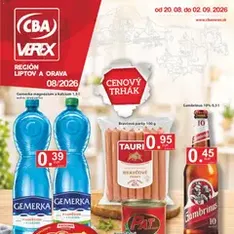 CBA Verex leták - náhľad letáku platný od 20.08.2026