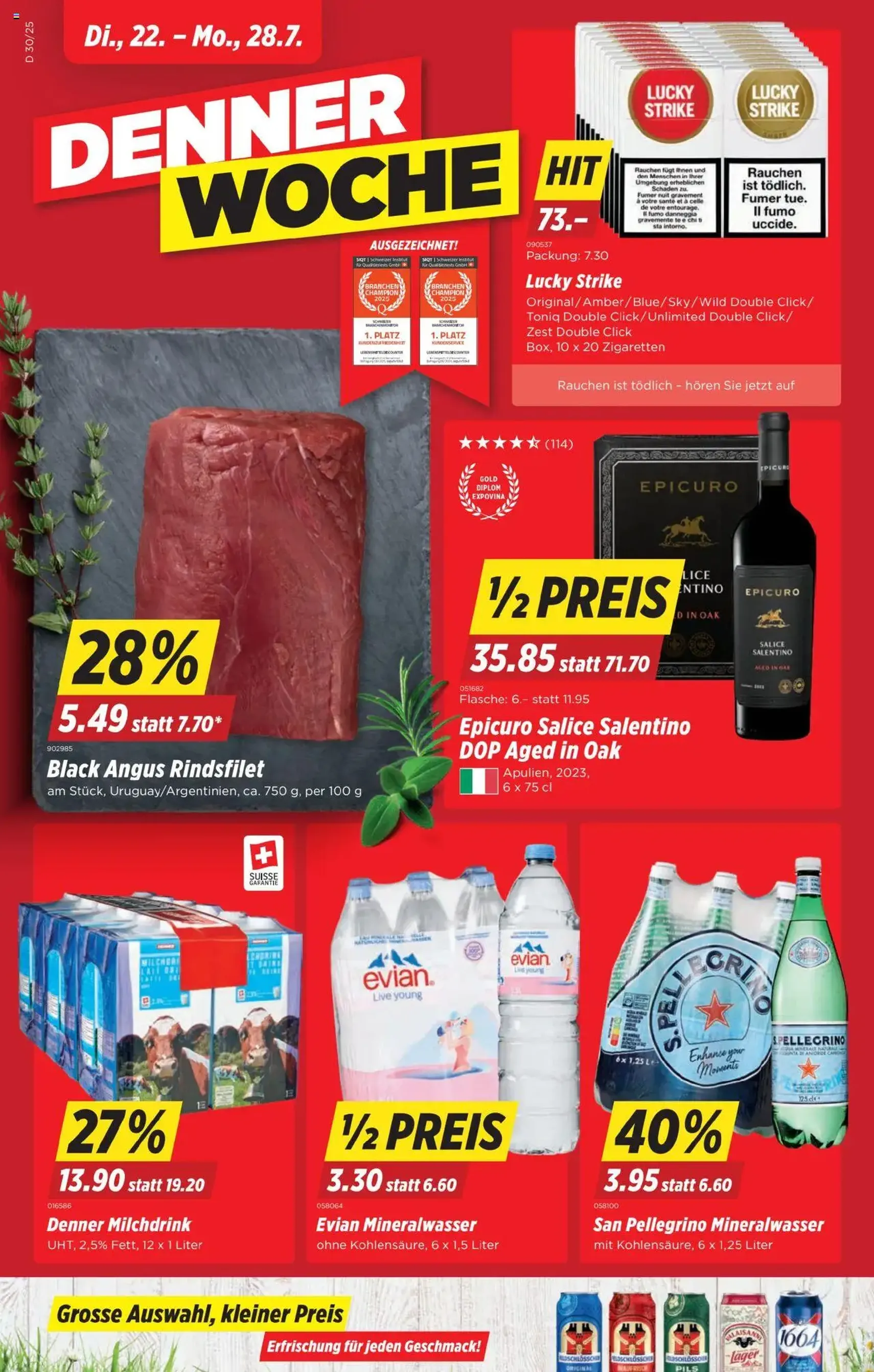 Denner Aktionen - Gültiger Prospekt ab 22.07.2025, Seite 1 von insgesamt 24 Denner Aktionen - Gültiger Prospekt ab 22.07.2025, Seite 1 von insgesamt 24