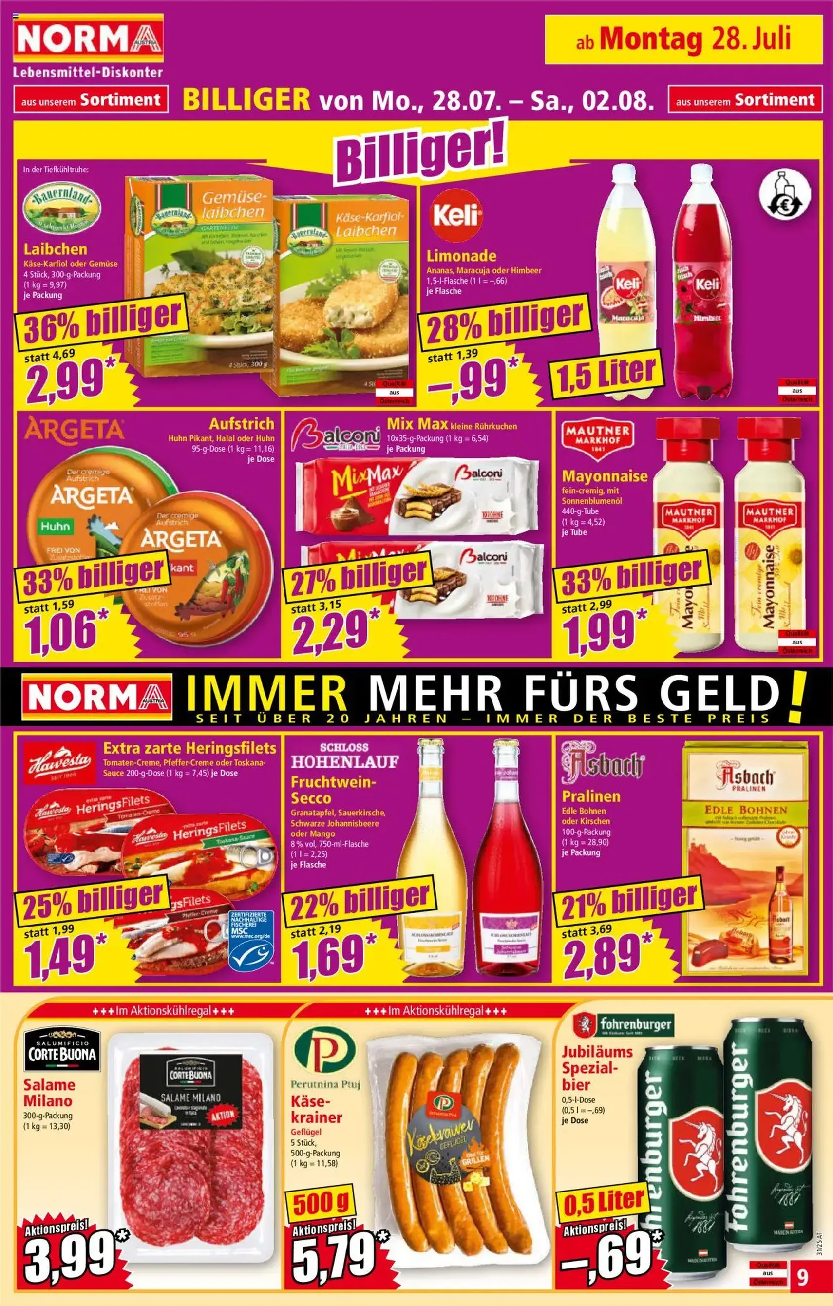 Norma Flugblatt - Gültiger Prospekt ab 28.07.2025, Seite 9 von insgesamt 18 Norma Flugblatt - Gültiger Prospekt ab 28.07.2025, Seite 9 von insgesamt 18
