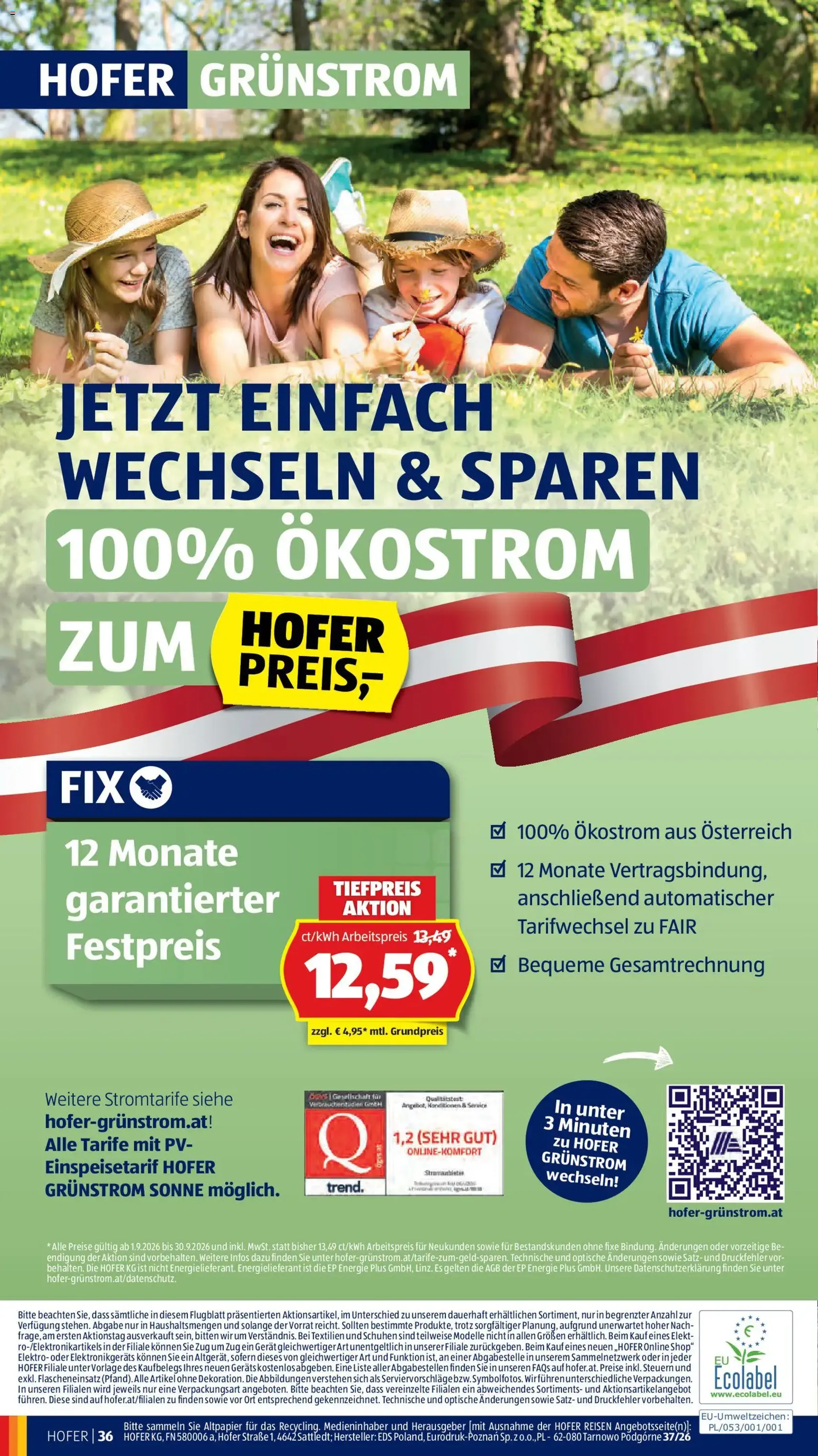 Hofer Flugblatt - Gültiger Prospekt ab 04.09.2026, Seite 44 von insgesamt 44