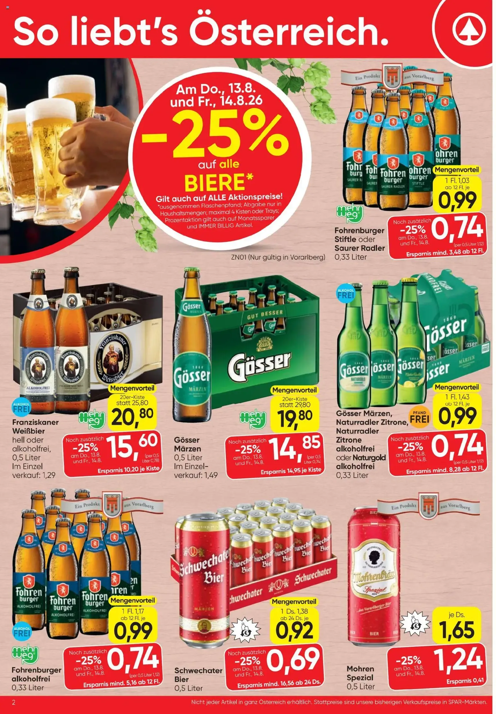 Spar - Flugblatt - Gültiger Prospekt ab 13.08.2026, Seite 2 von insgesamt 20