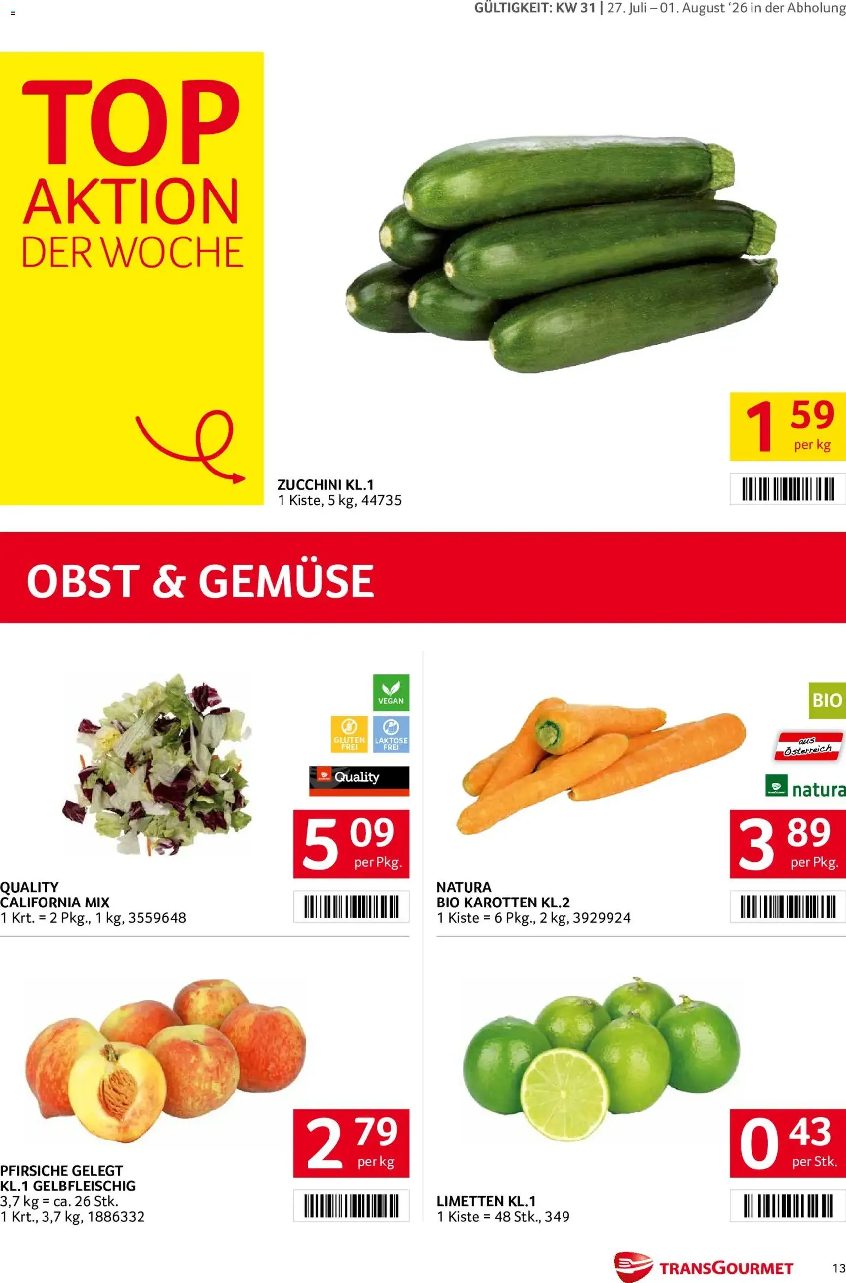 Transgourmet Flugblatt - Gültiger Prospekt ab 27.07.2026, Seite 13 von insgesamt 32