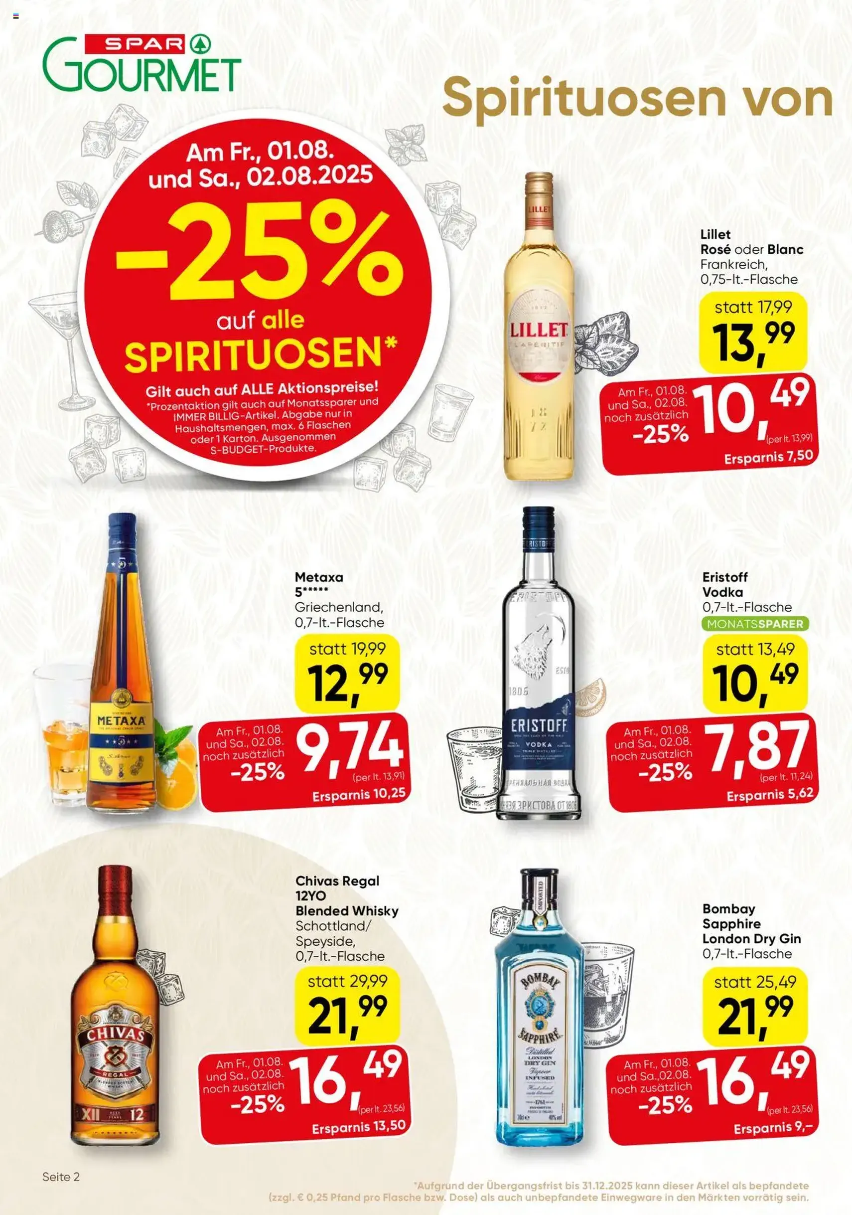 SPAR Gourmet Flugblatt Wien - Gültiger Prospekt ab 31.07.2025, Seite 2 von insgesamt 12 SPAR Gourmet Flugblatt Wien - Gültiger Prospekt ab 31.07.2025, Seite 2 von insgesamt 12