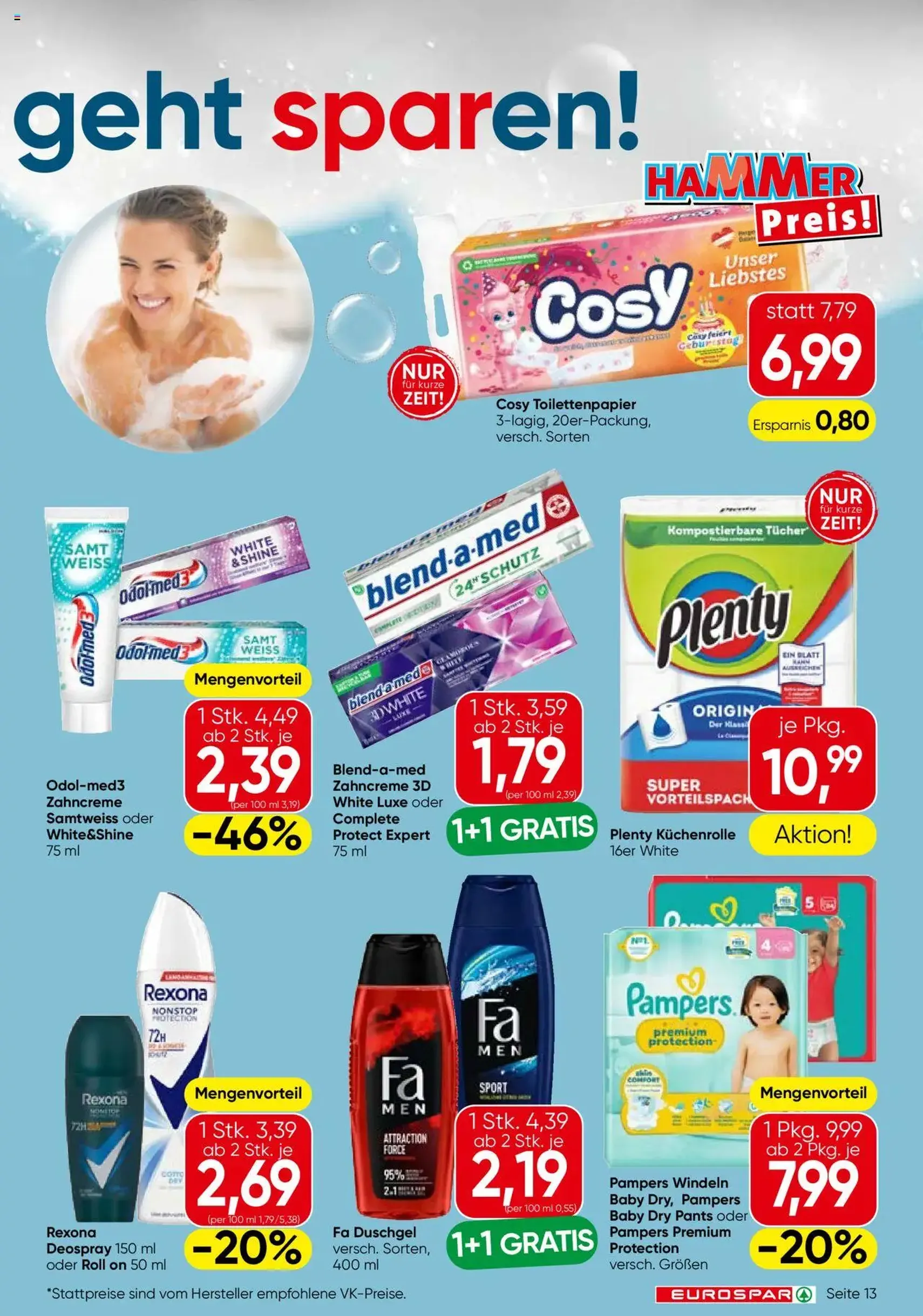 Eurospar Flugblatt - Gültiger Prospekt ab 17.07.2025, Seite 13 von insgesamt 16 Eurospar Flugblatt - Gültiger Prospekt ab 17.07.2025, Seite 13 von insgesamt 16