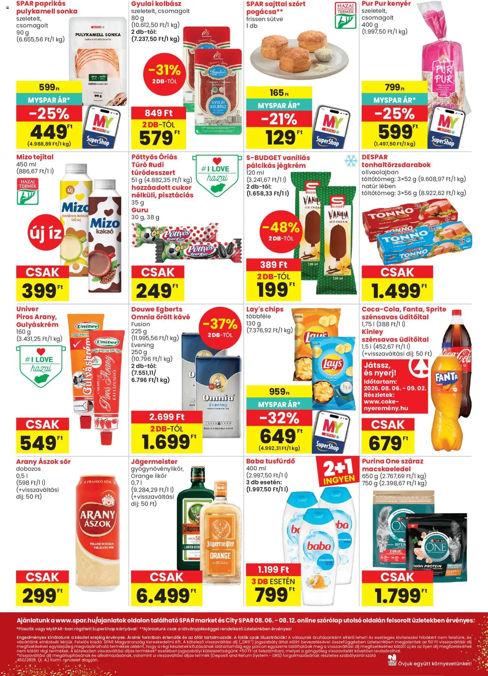 Spar Market akciós újság - 2026.08.06. érvényes szórólap 2 oldal 3 oldalból