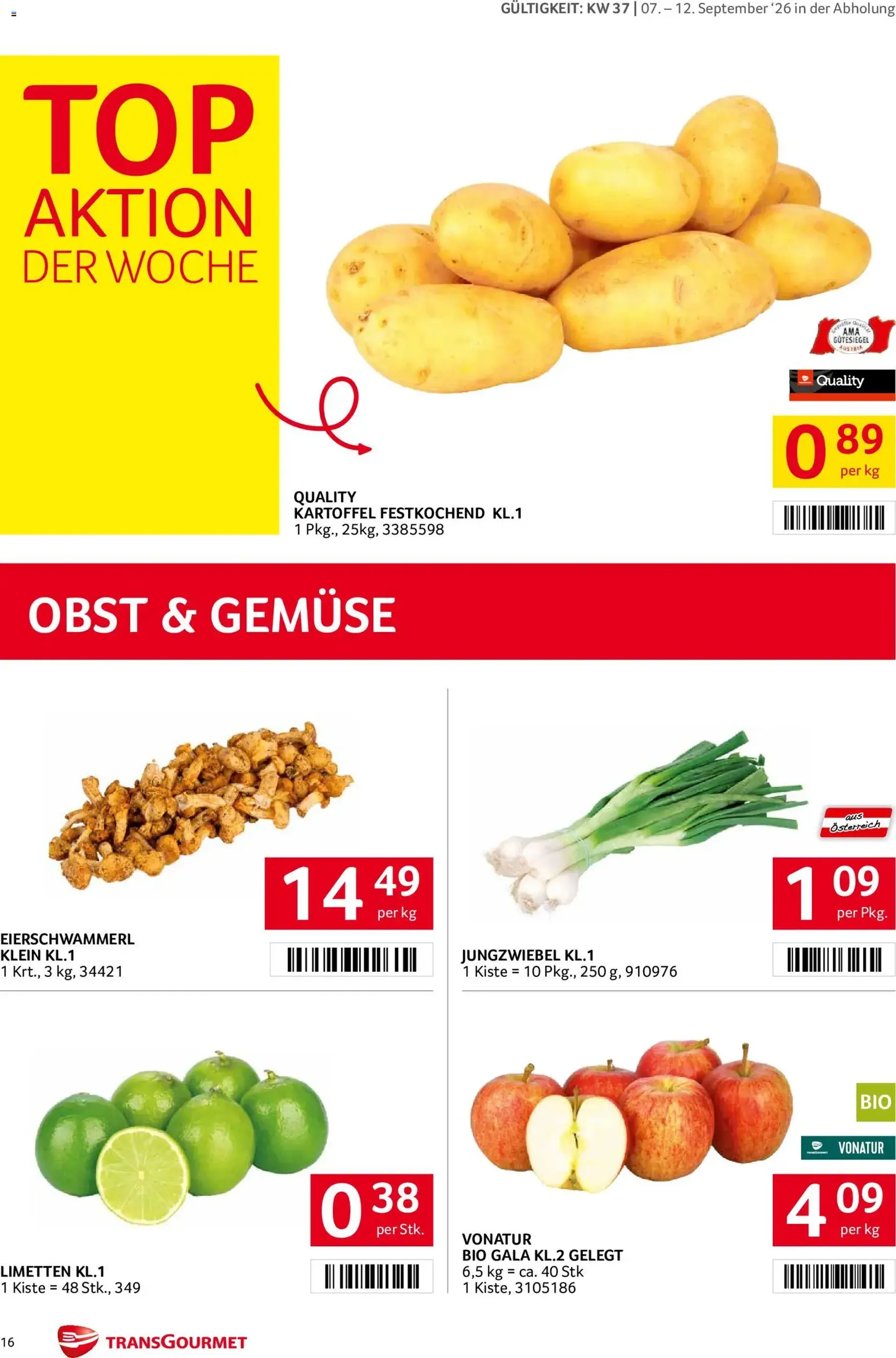 Transgourmet Flugblatt - Gültiger Prospekt ab 07.09.2026, Seite 16 von insgesamt 32