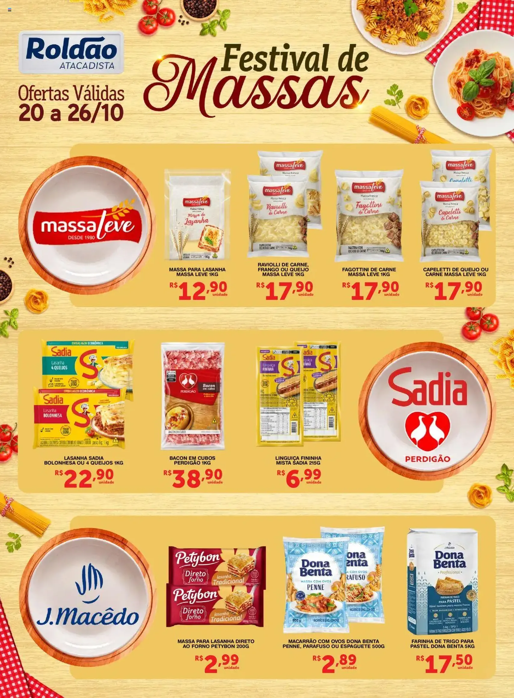 Roldão - Ofertas Festival de Massas - folheto válido a partir de 20/10/2025 página 1 de 2