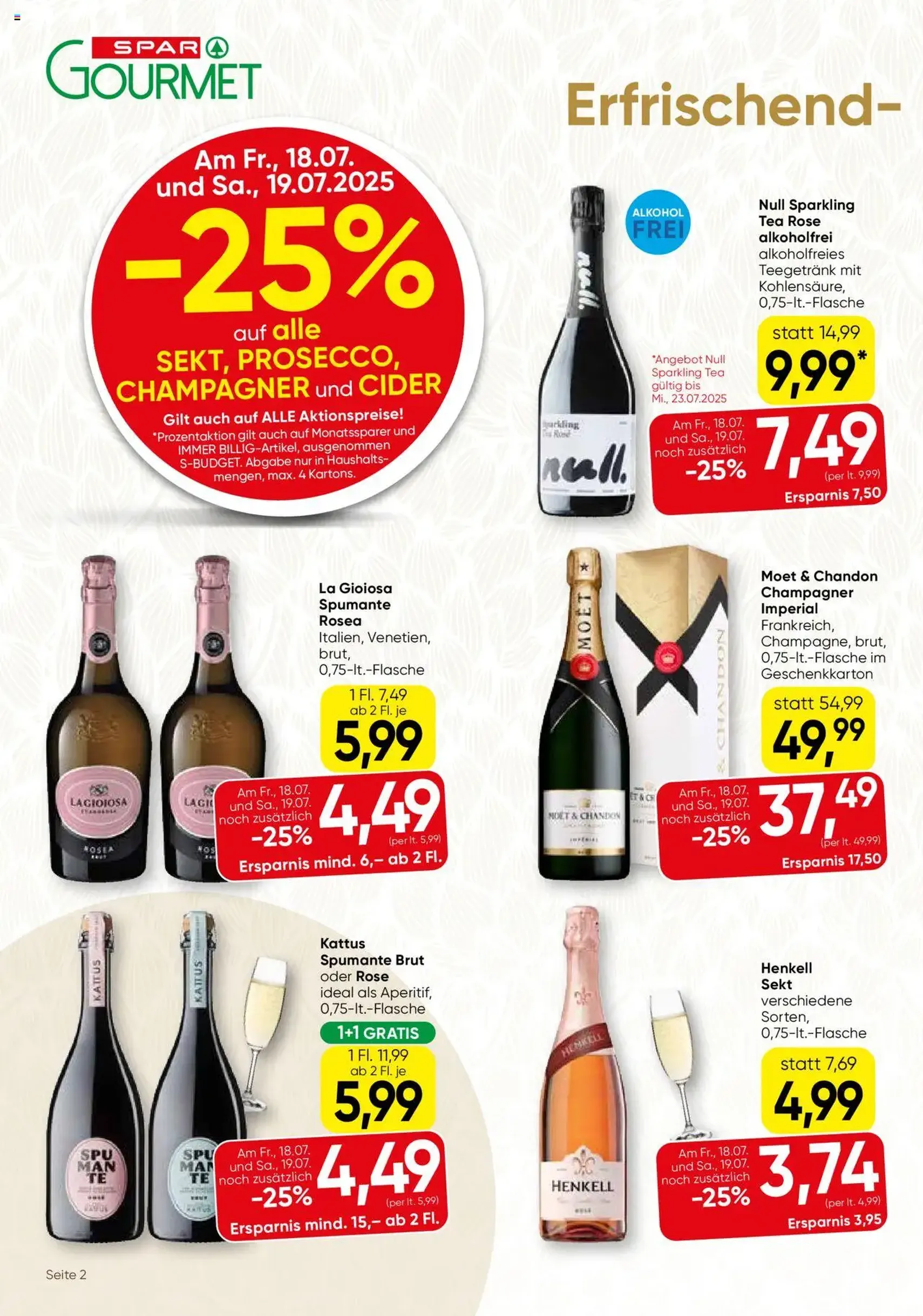 SPAR Gourmet Flugblatt - Gültiger Prospekt ab 17.07.2025, Seite 2 von insgesamt 12