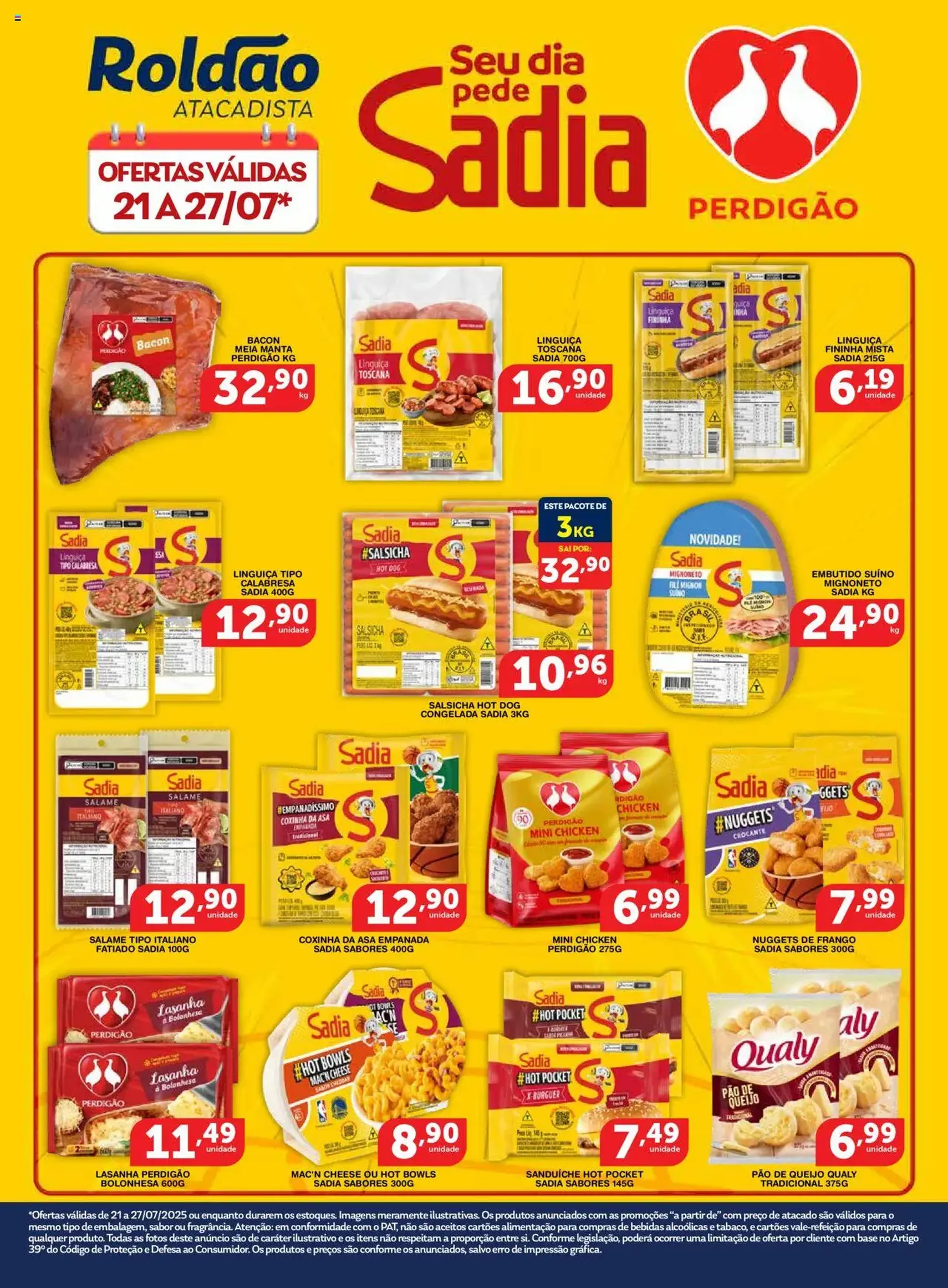 Roldão - Ofertas Sadia - folheto válido a partir de 21/07/2025 página 1 de 1