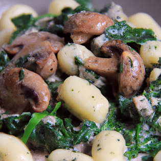 Recipe preview Creamy Garlic Mushroom and Spinach Gnocchi