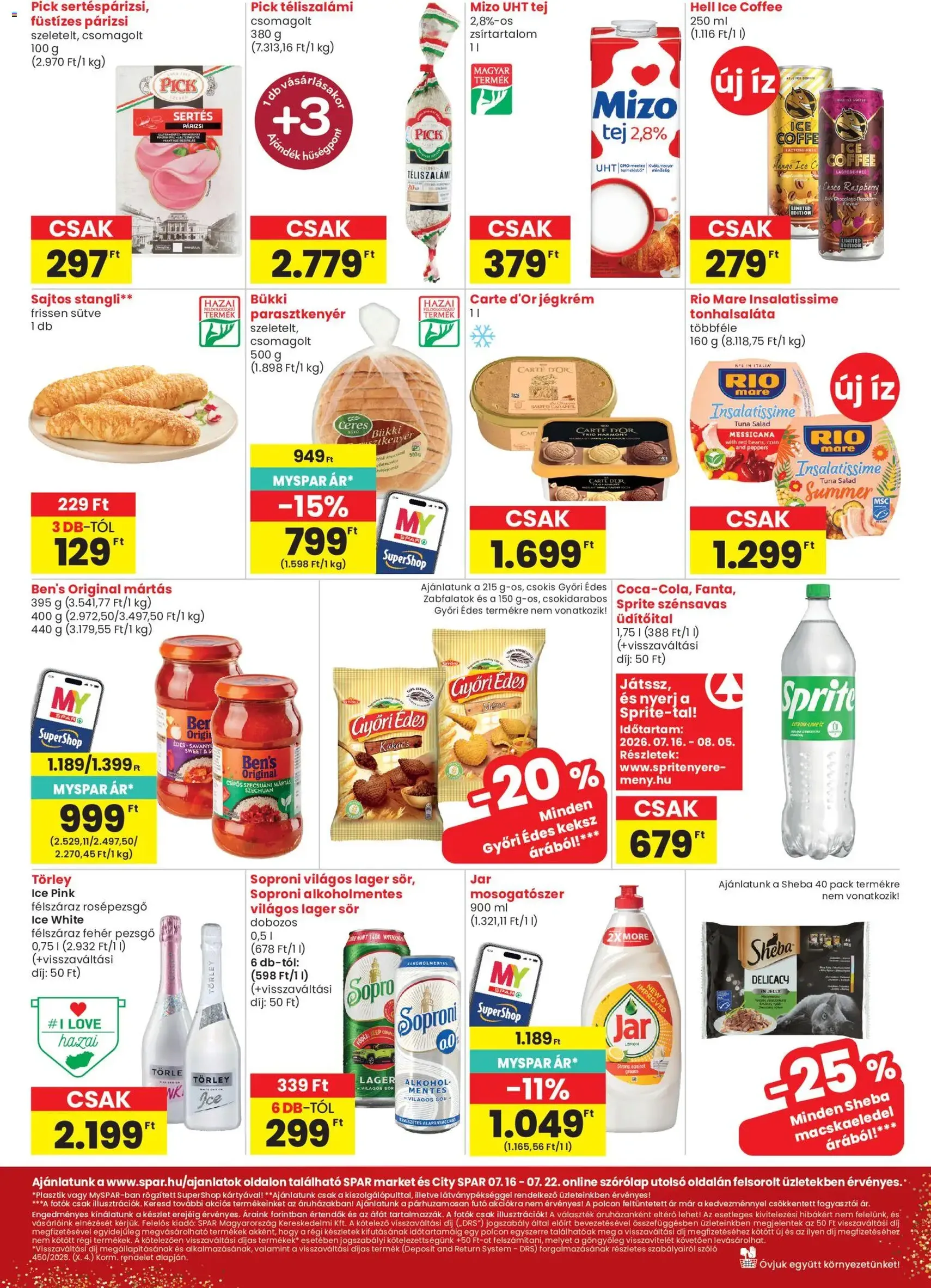 Spar Market akciós újság - 2026.07.16. érvényes szórólap 2 oldal 3 oldalból