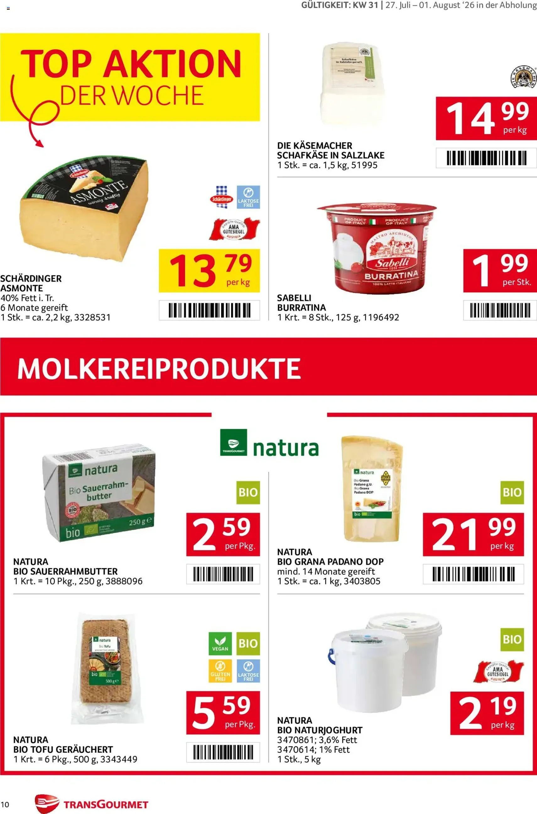 Transgourmet Flugblatt - Gültiger Prospekt ab 27.07.2026, Seite 10 von insgesamt 32