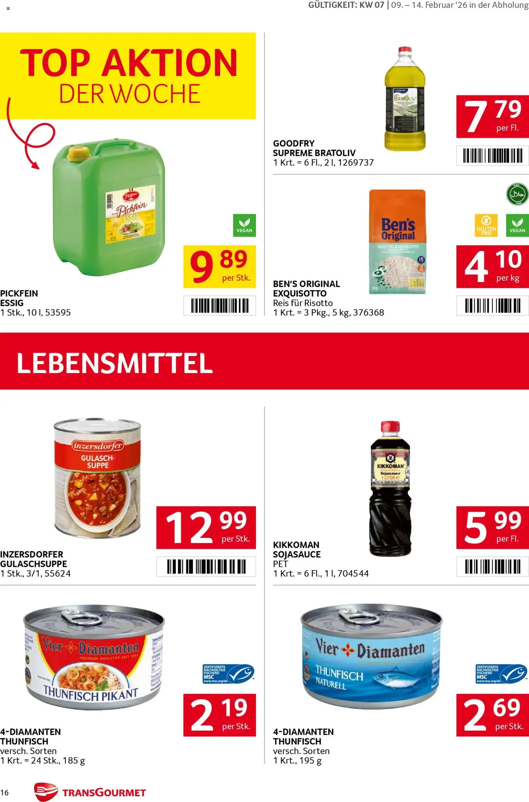 Transgourmet Flugblatt - Gültiger Prospekt ab 09.02.2026, Seite 16 von insgesamt 32