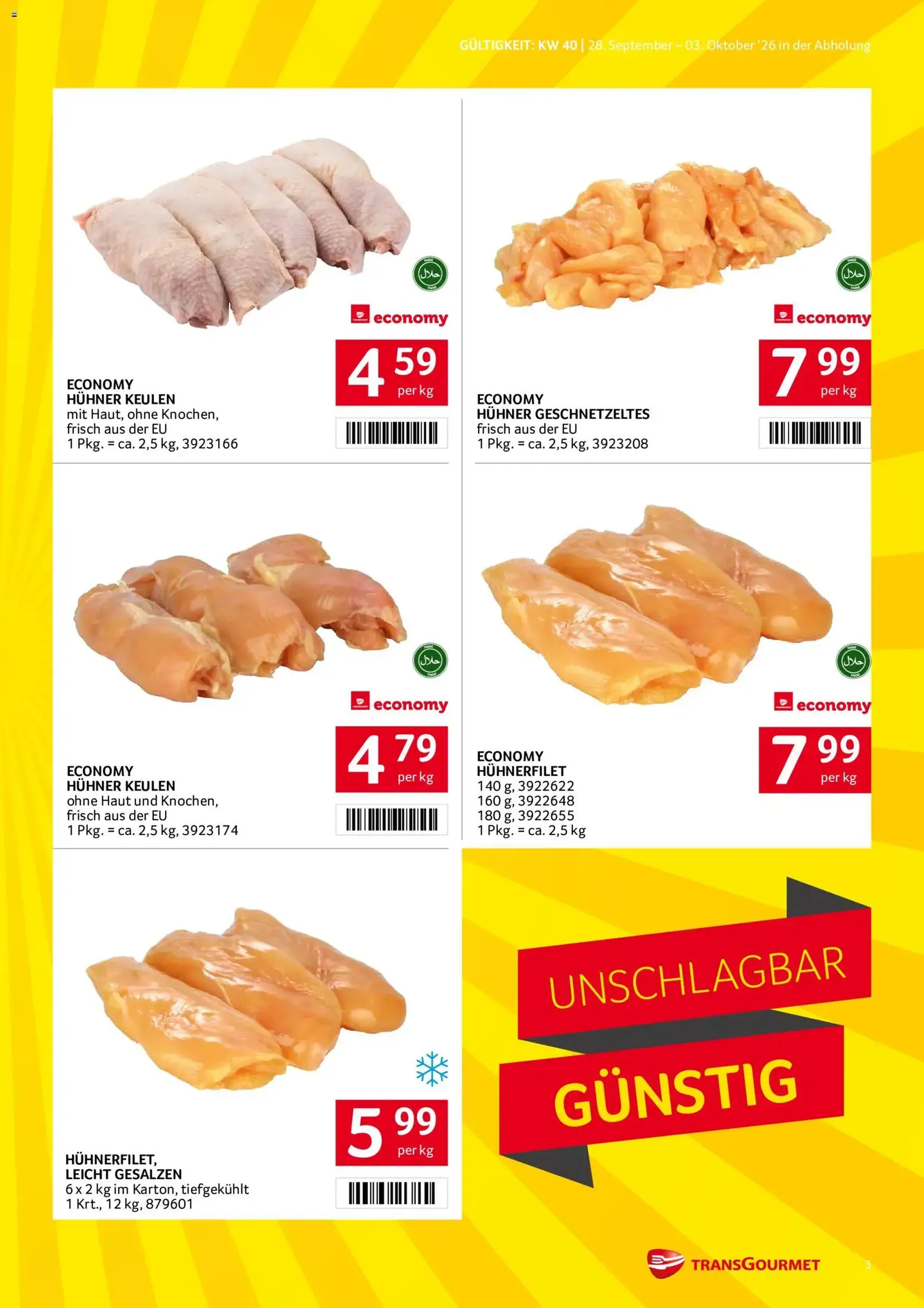 Transgourmet Flugblatt - Gültiger Prospekt ab 28.09.2026, Seite 3 von insgesamt 28